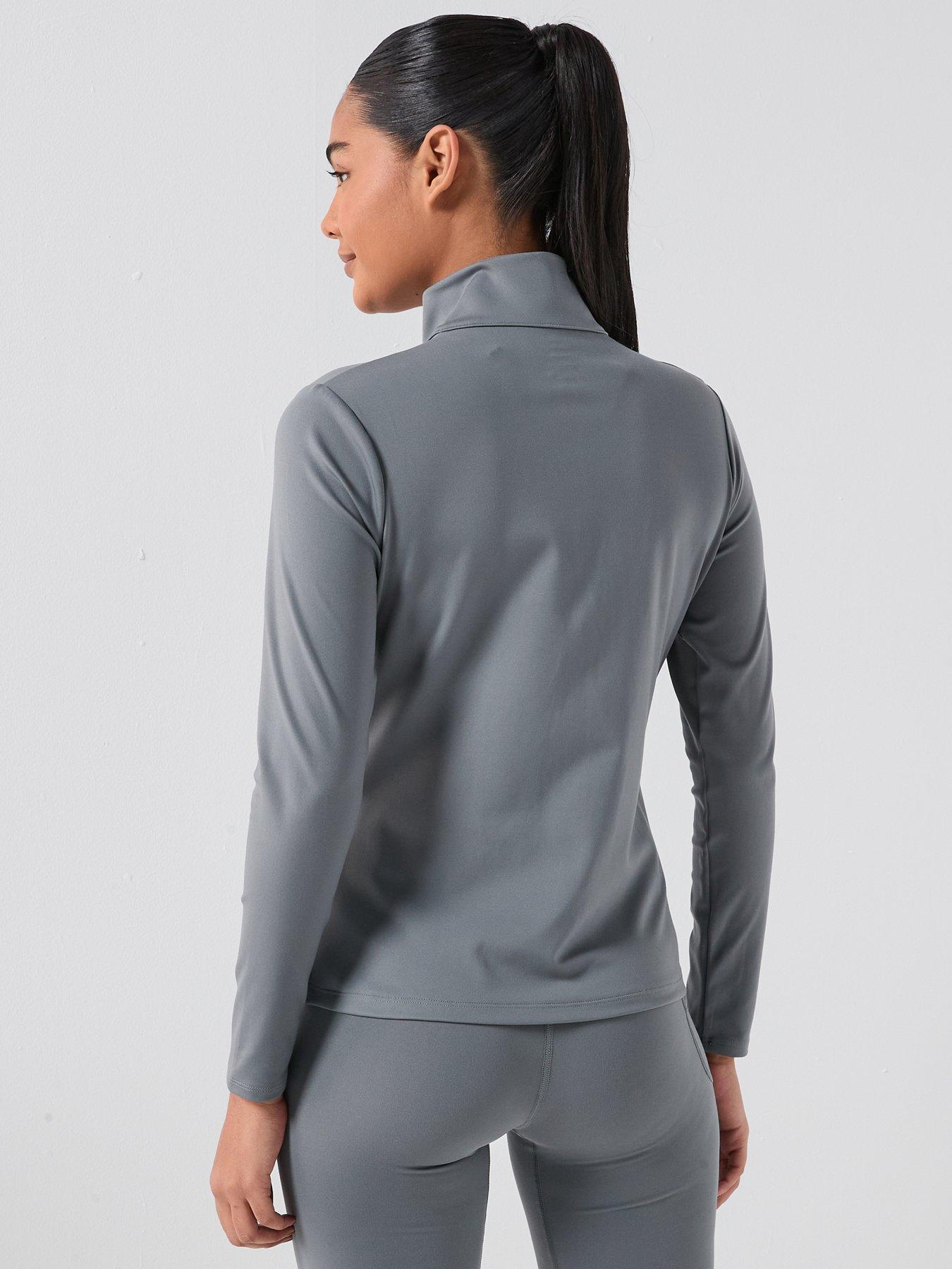  image of under-armour-womens-training-motion-full-zip-top-grey
