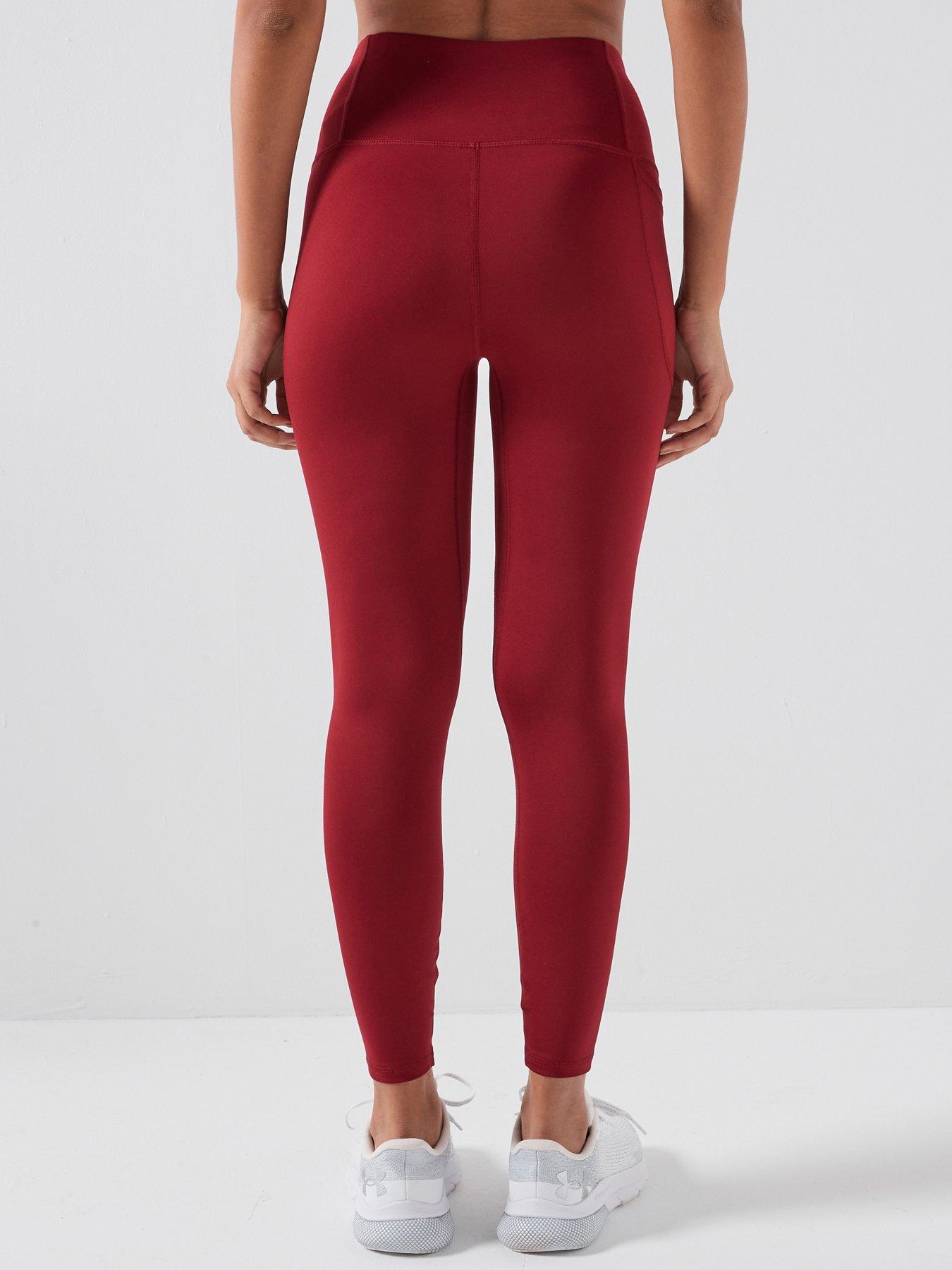  image of under-armour-womens-training-motion-ankle-legging-buergundy