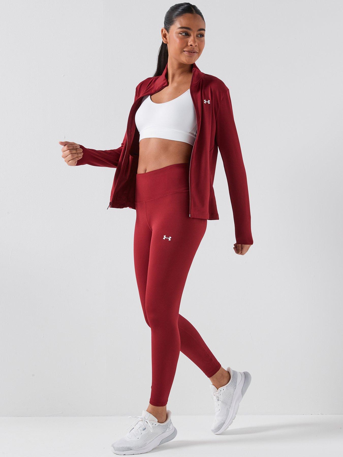  image of under-armour-womens-training-motion-ankle-legging-buergundy