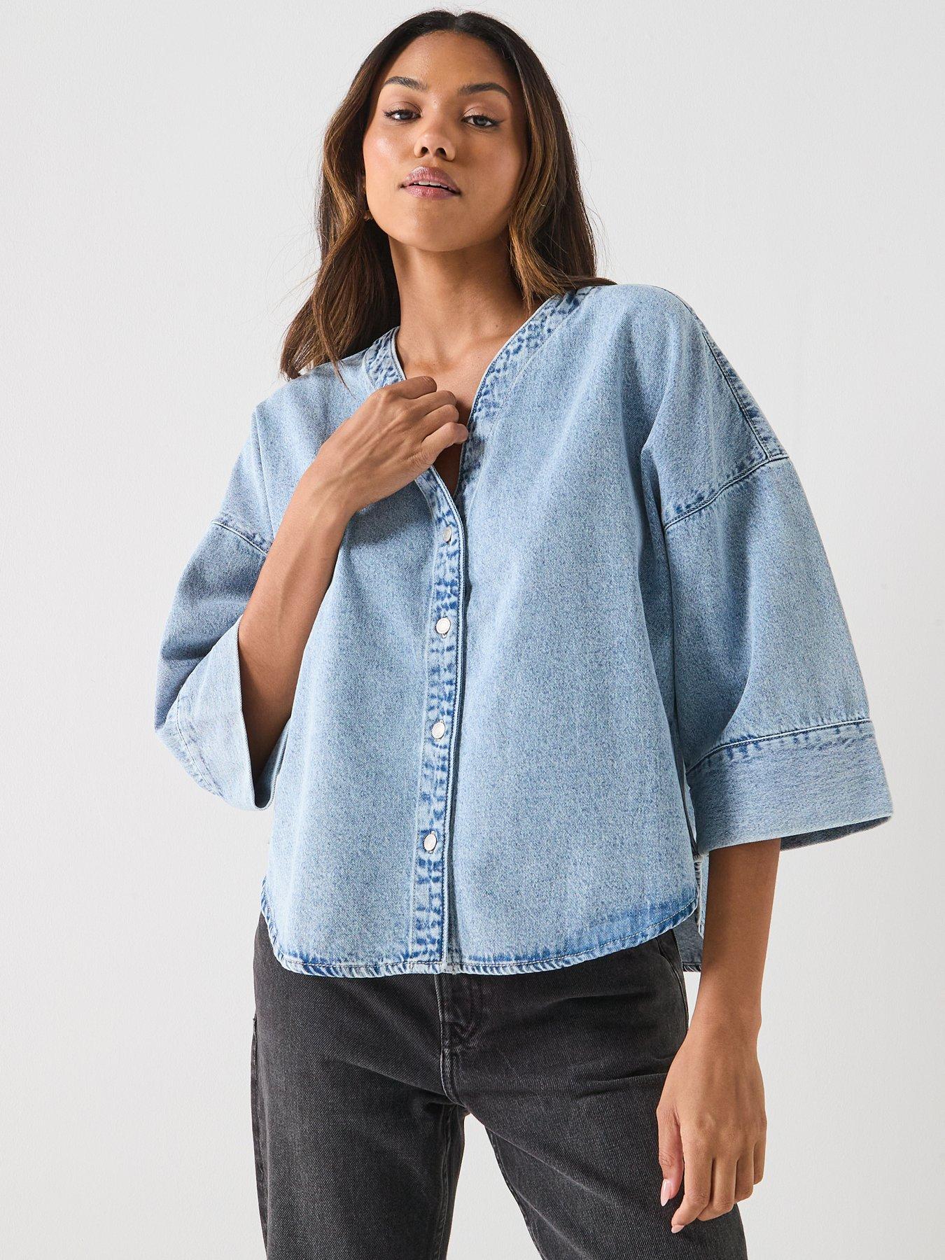 Vero Moda Valeria 3/4 Sleeve Shirt - Blue