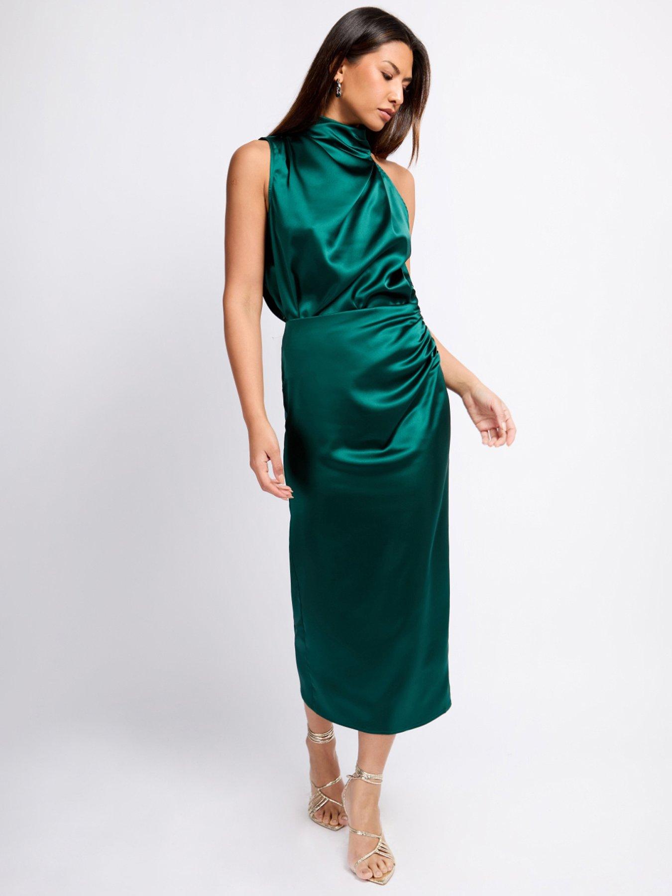 little-mistress-satin-drape-midaxi-skirt-green