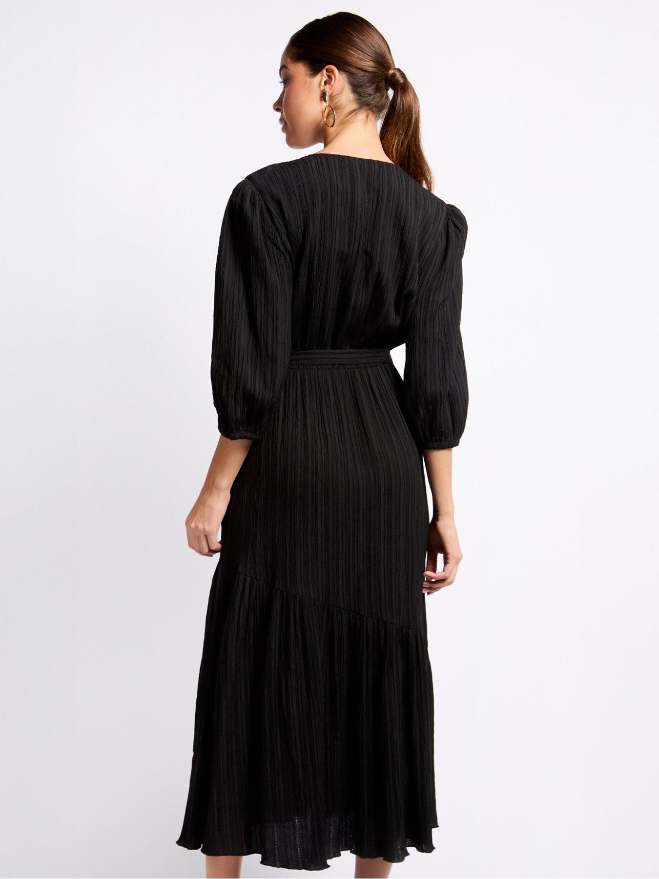  image of little-mistress-mock-wrap-midaxi-dress-black