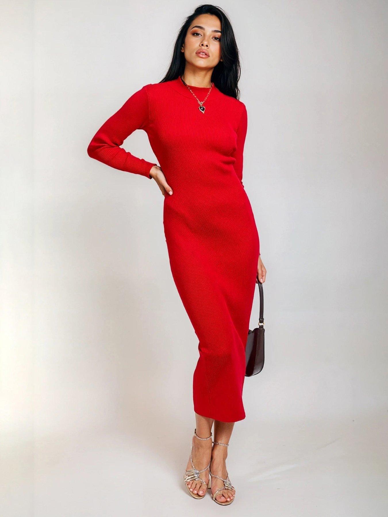 little-mistress-ribbed-knit-midaxi-bodycon-dress-red