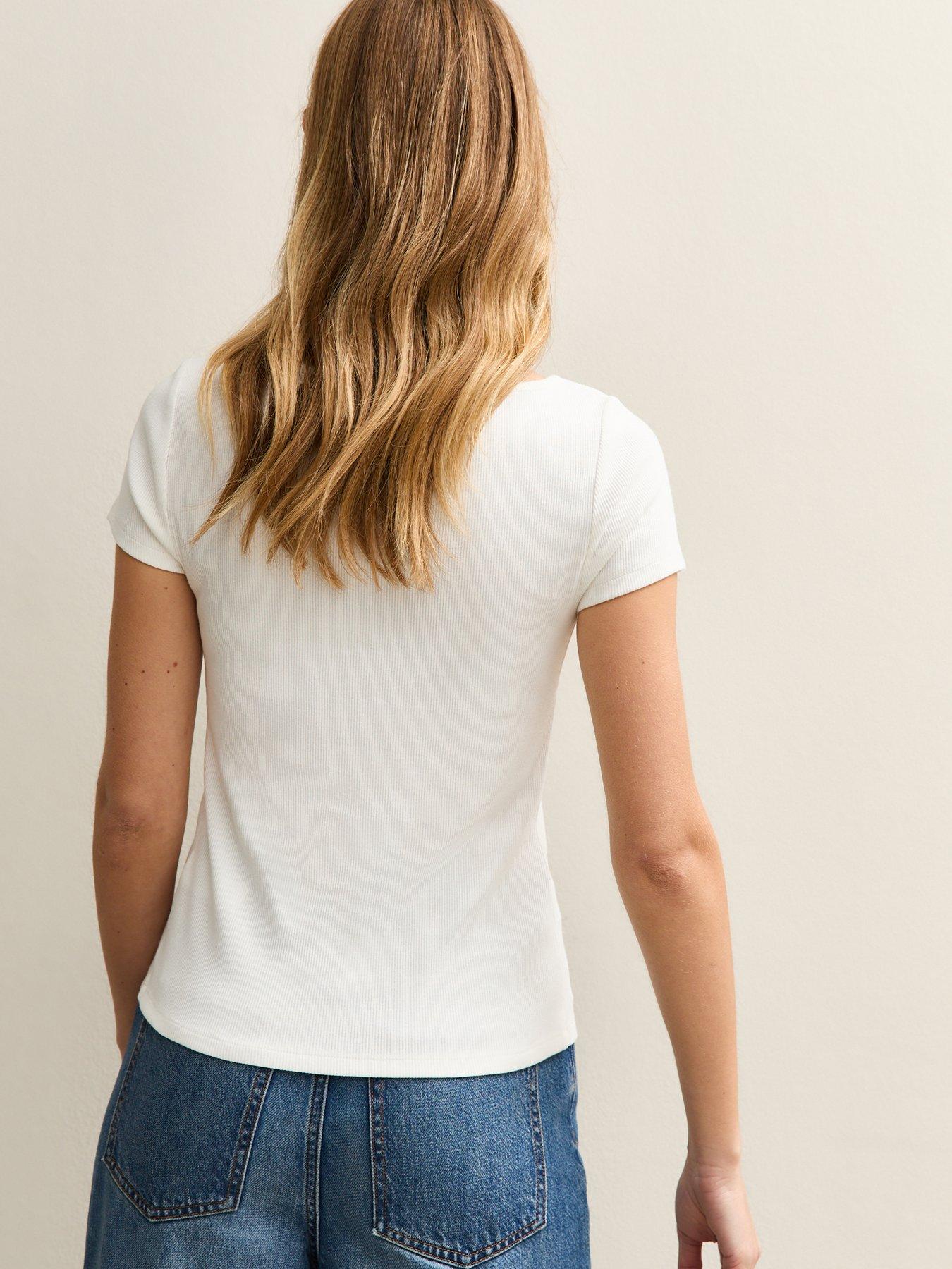  image of new-look-popper-through-top-white