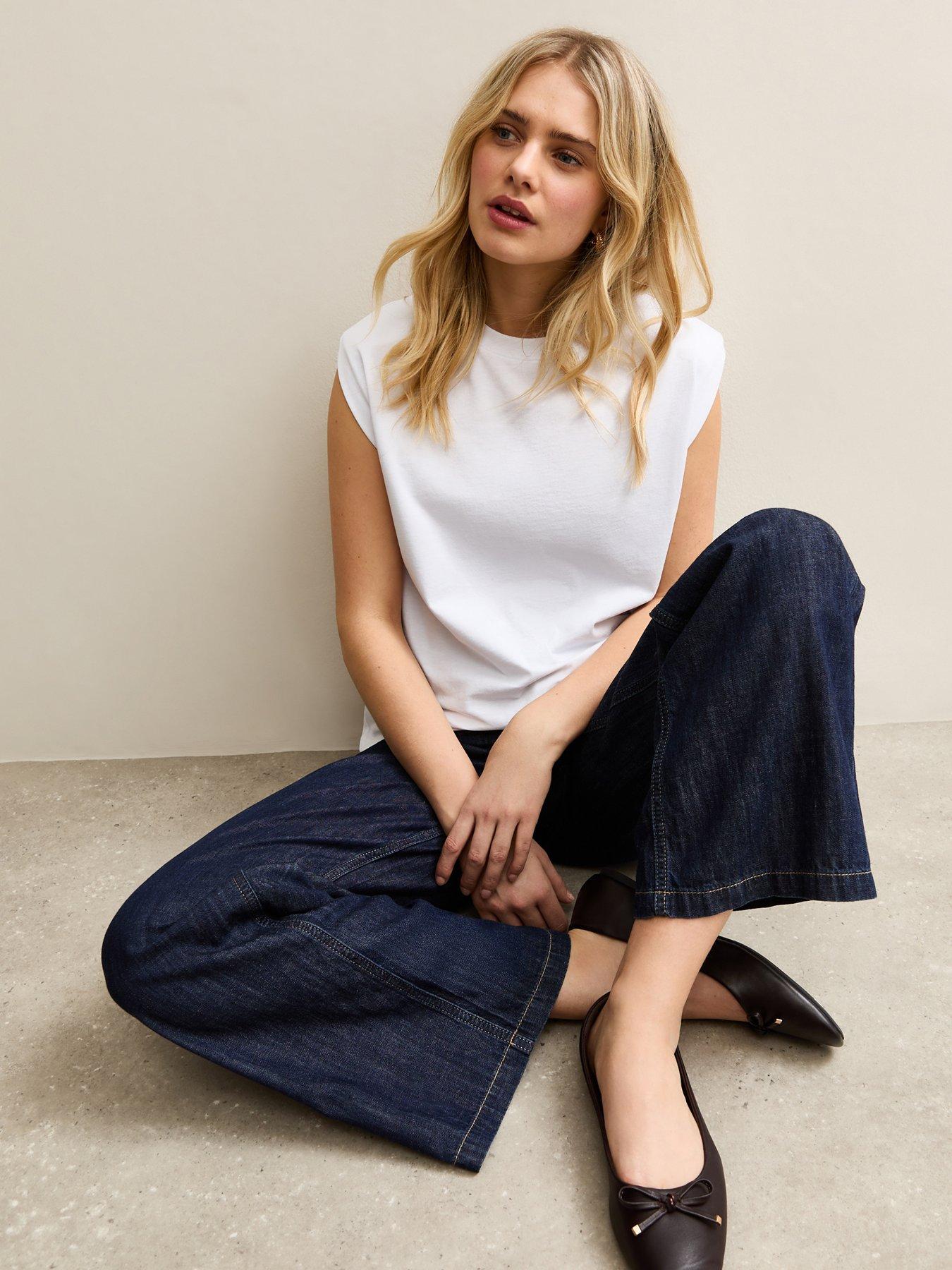  image of new-look-shoulder-pad-tank-top-white