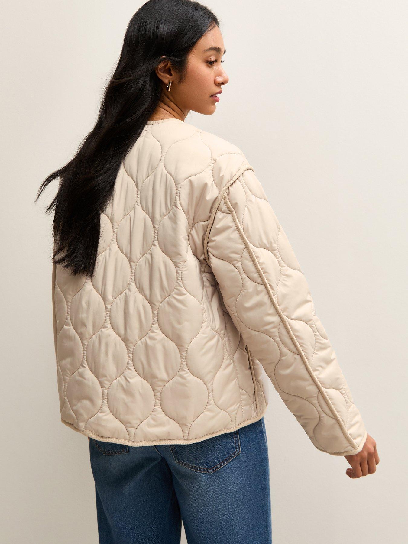 Image 2 of 5 of New Look Quilted Padded Jacket - Stone
