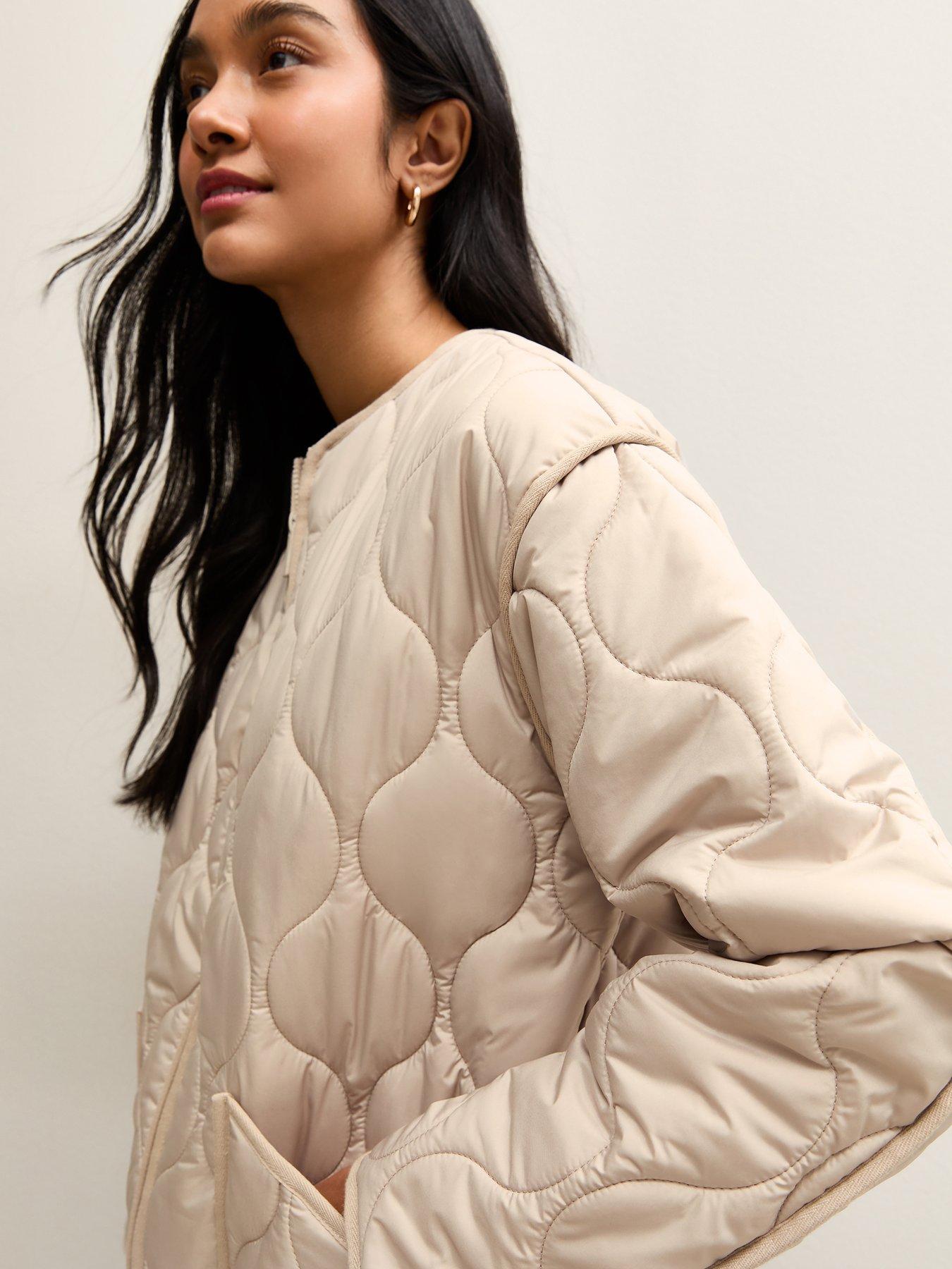 Image 4 of 5 of New Look Quilted Padded Jacket - Stone