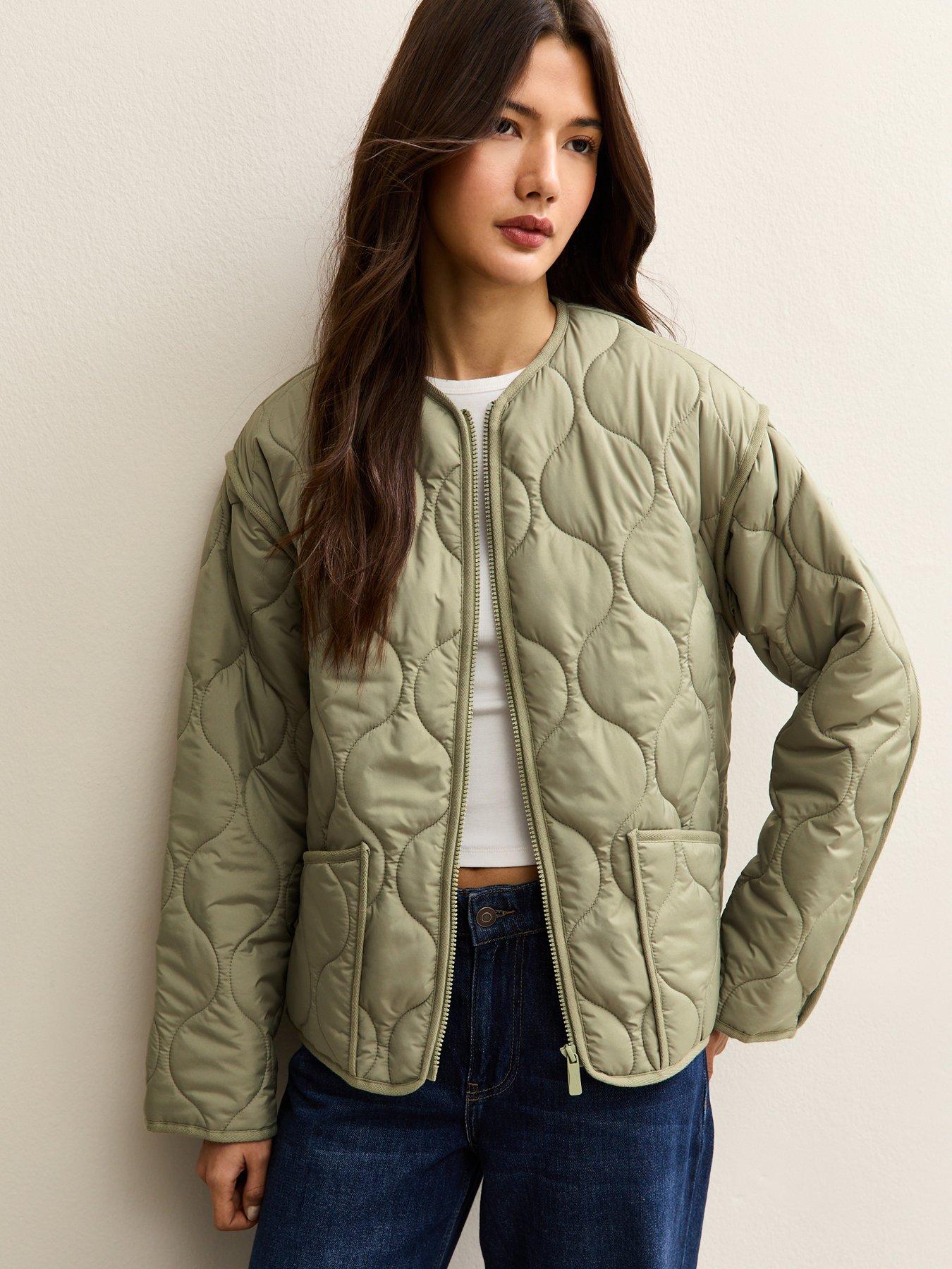 New Look Quilted Padded Jacket - Light Khaki