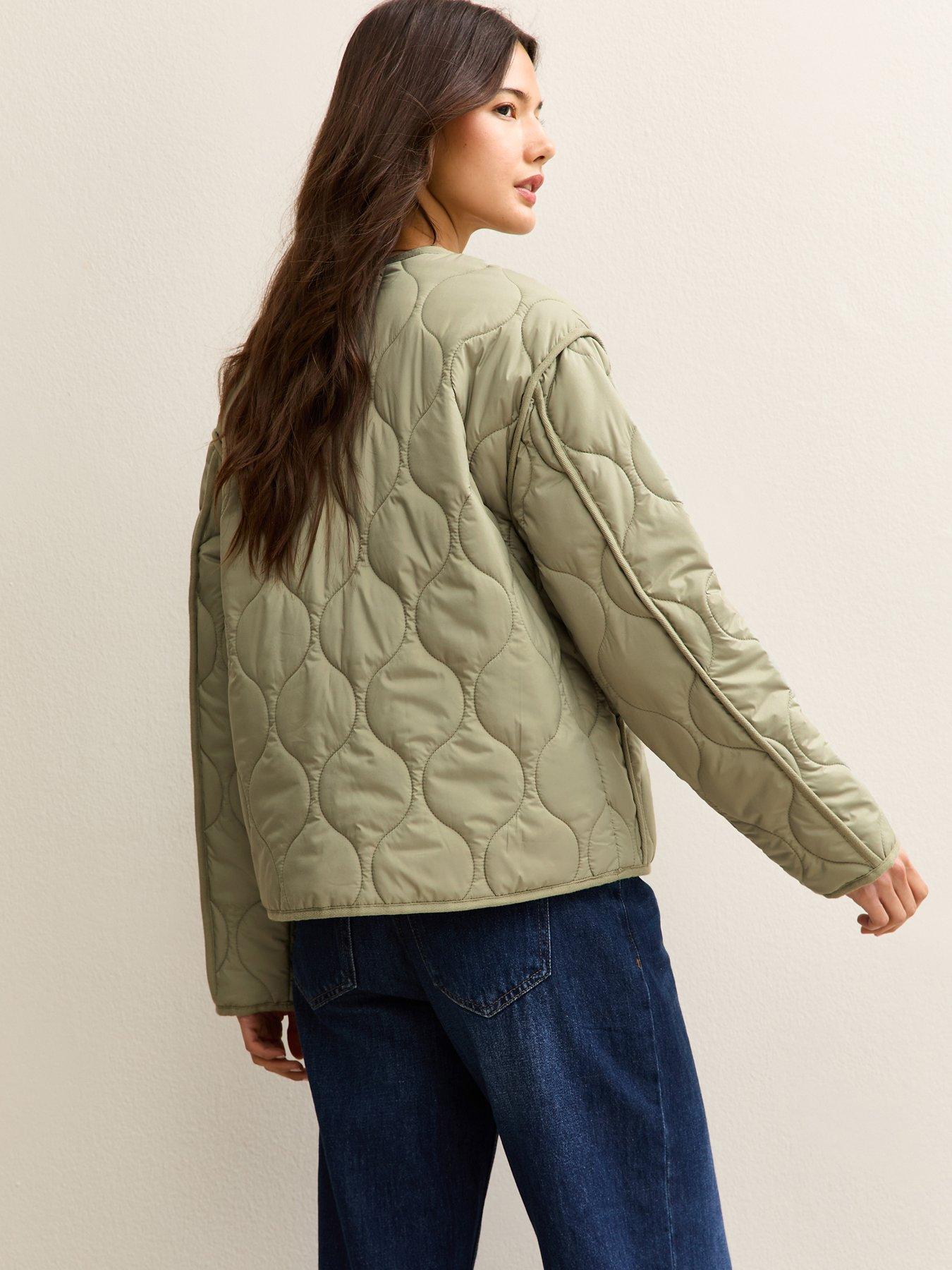 Image 2 of 6 of New Look Quilted Padded Jacket - Light Khaki