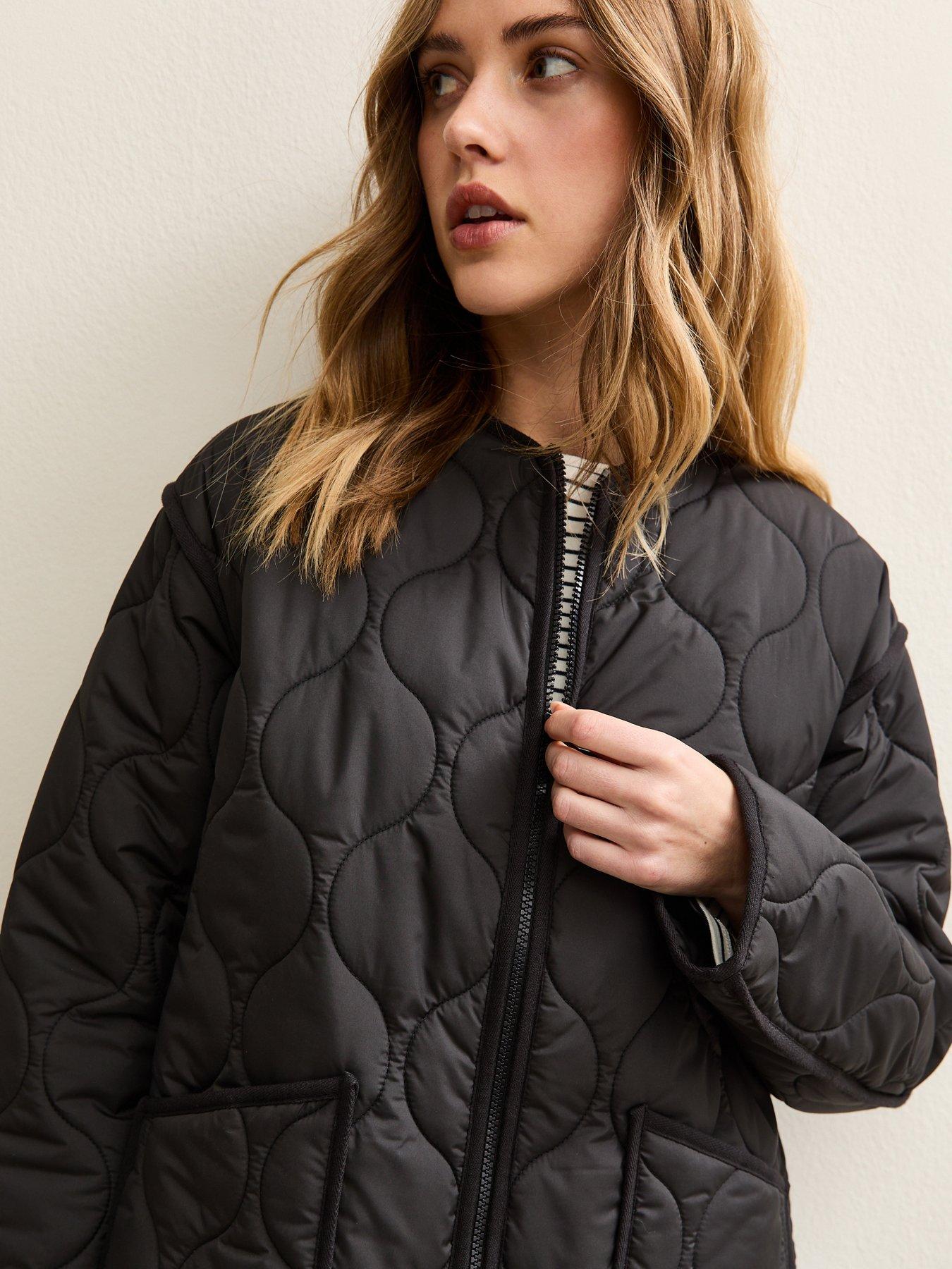  image of new-look-quilted-padded-jacket-black
