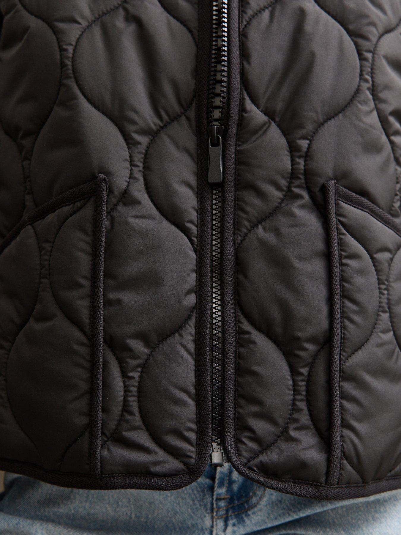  image of new-look-quilted-padded-jacket-black