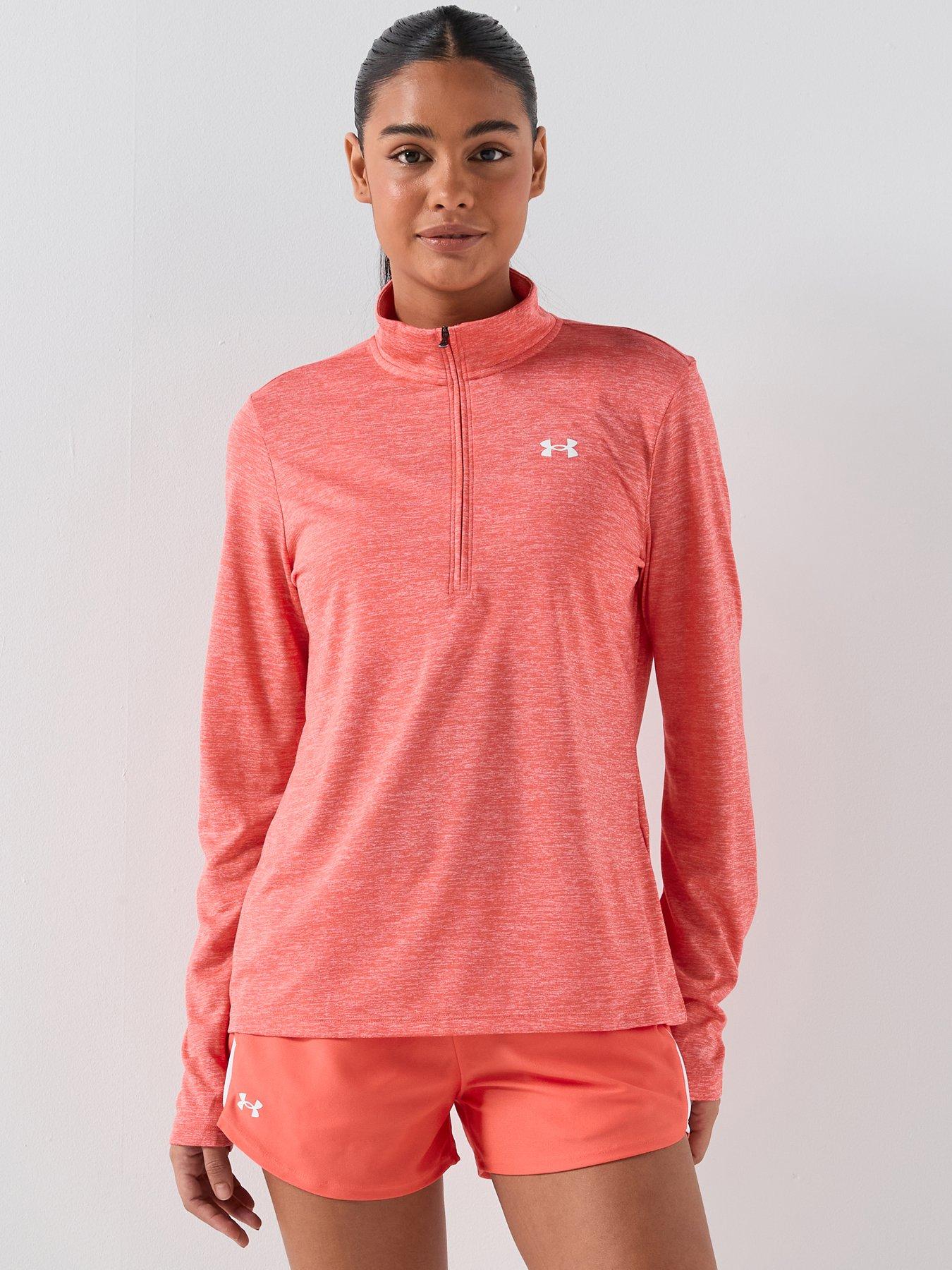 UNDER ARMOUR Womens Training Tech 1/2 Zip - Orange