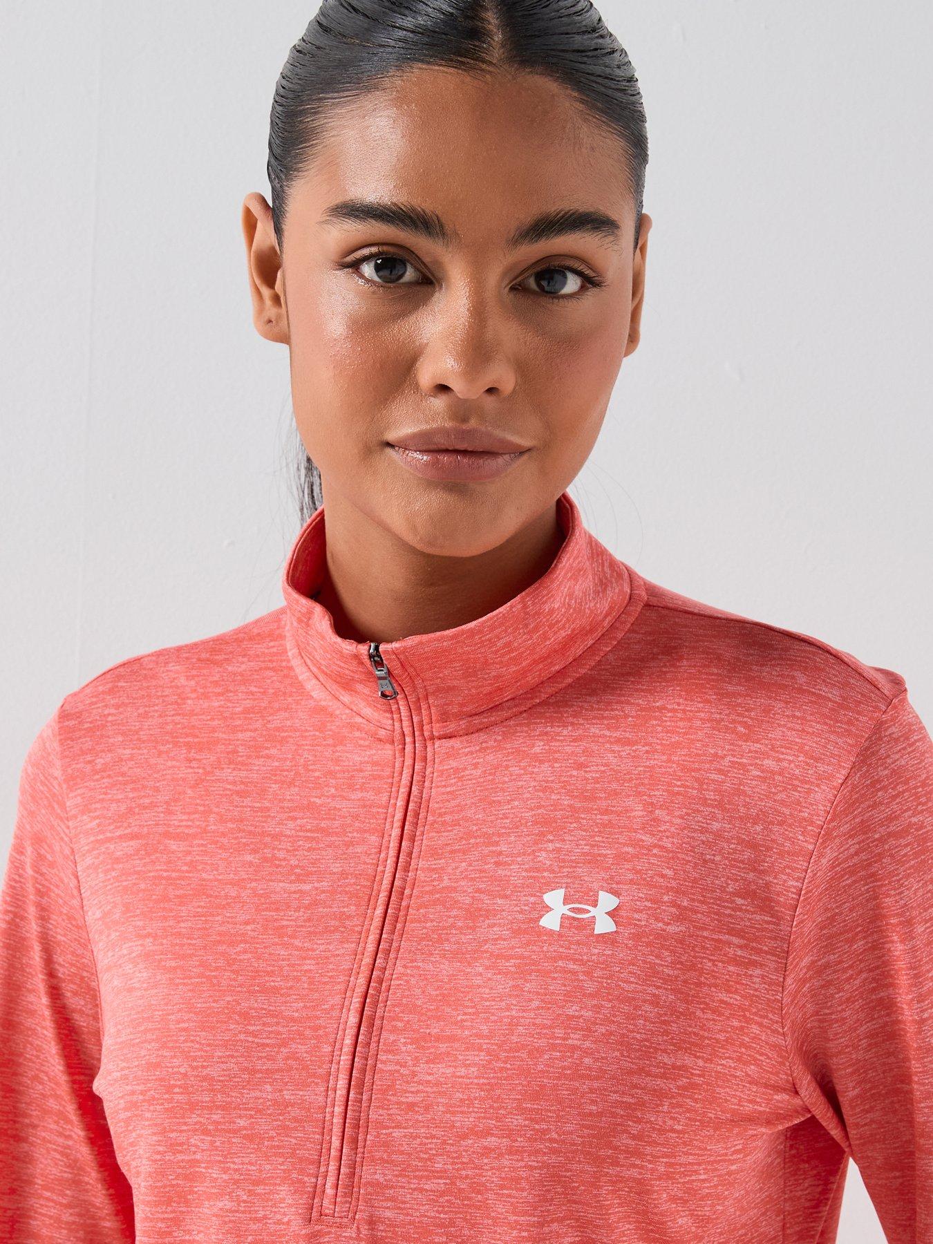  image of under-armour-womens-training-tech-12-zip-venom-red