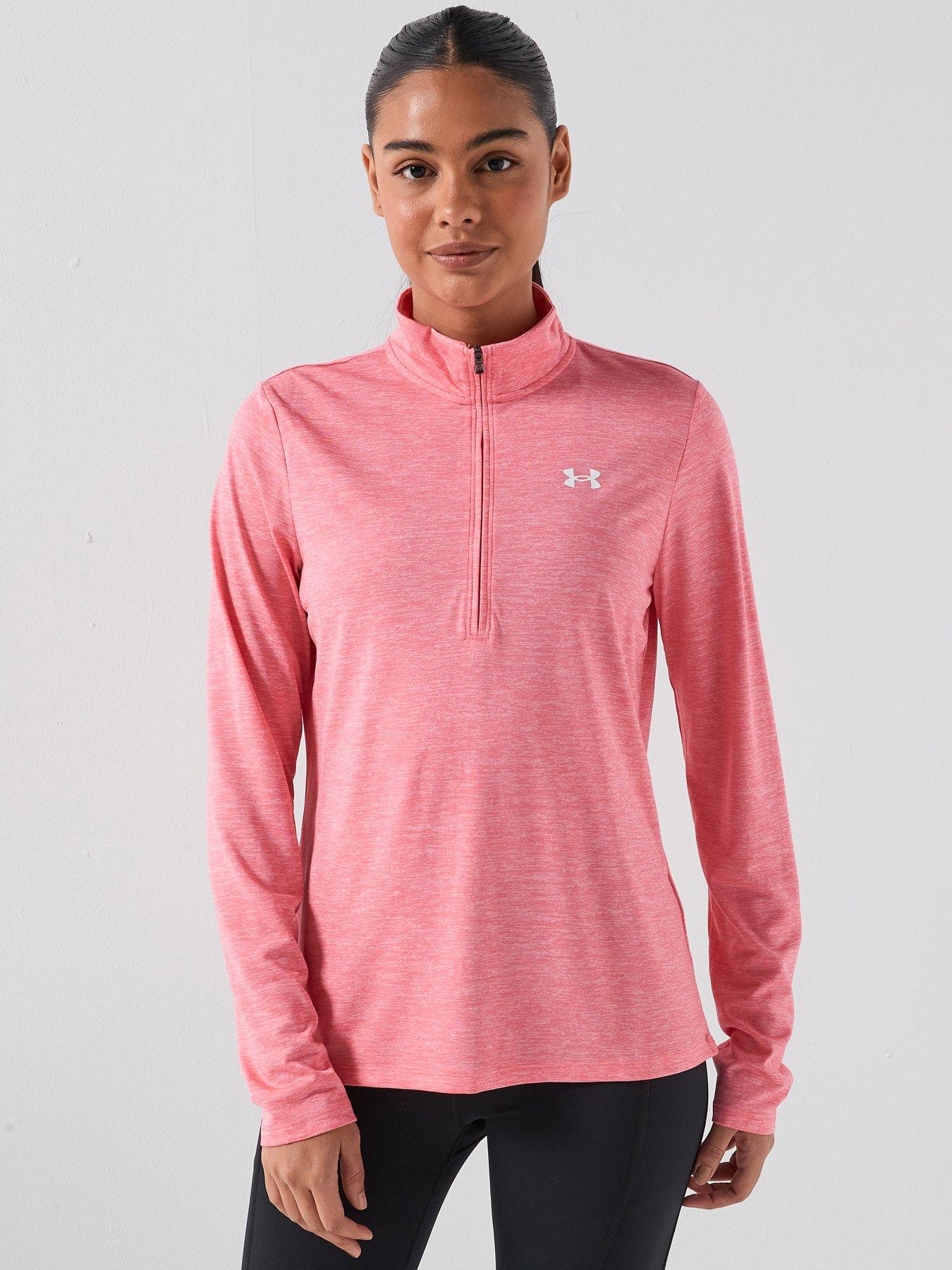  image of under-armour-womens-training-tech-12-zip-pink