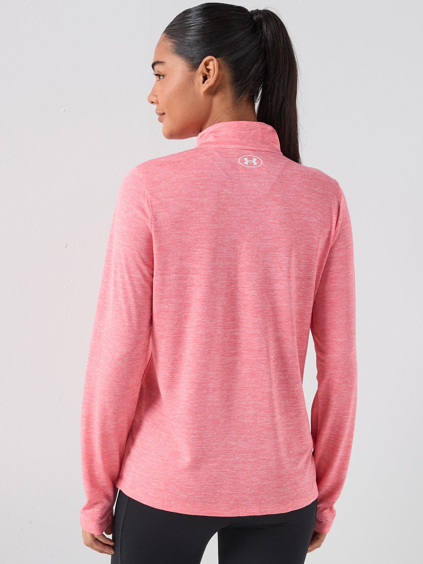  image of under-armour-womens-training-tech-12-zip-pink