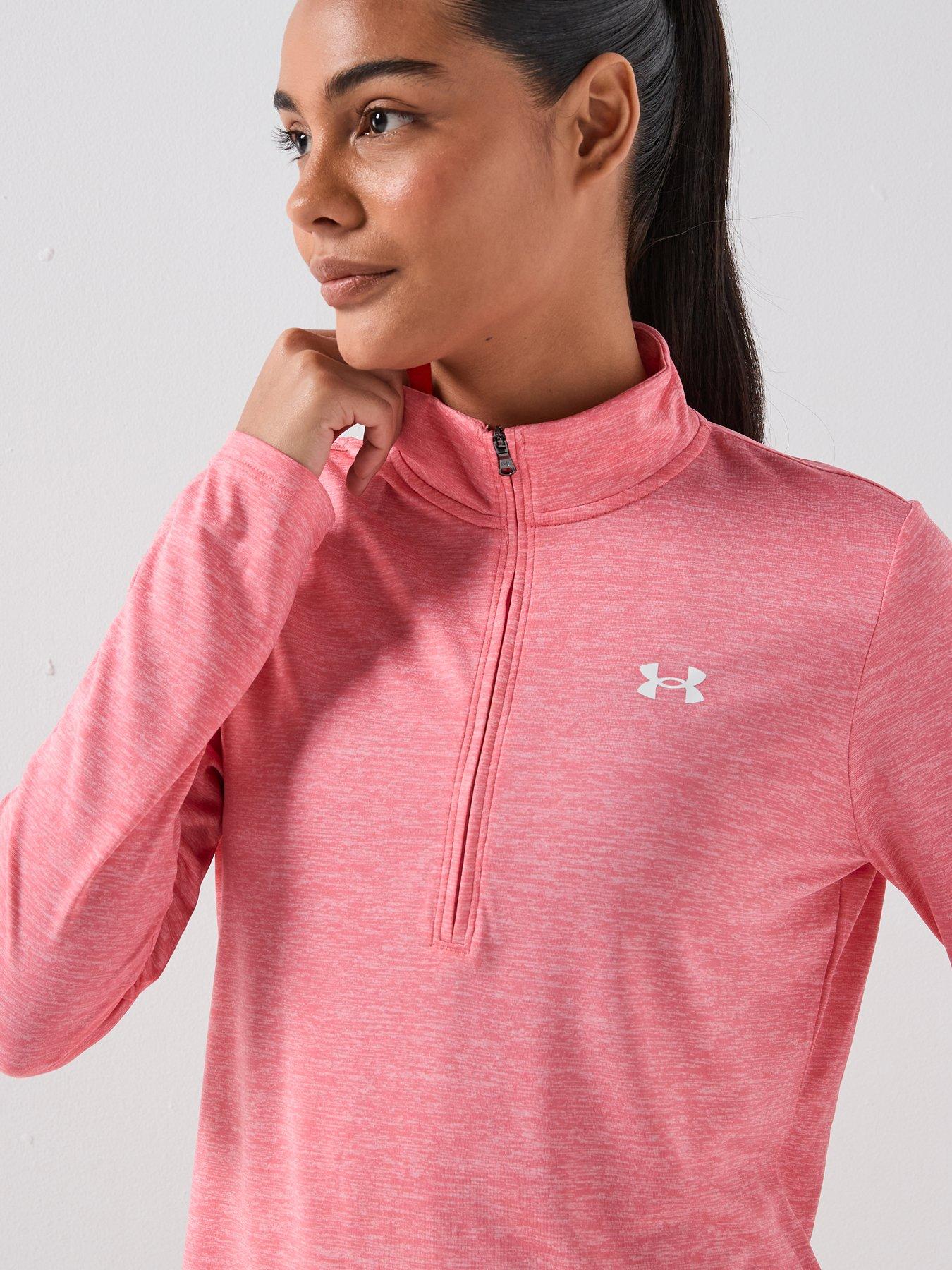  image of under-armour-womens-training-tech-12-zip-pink
