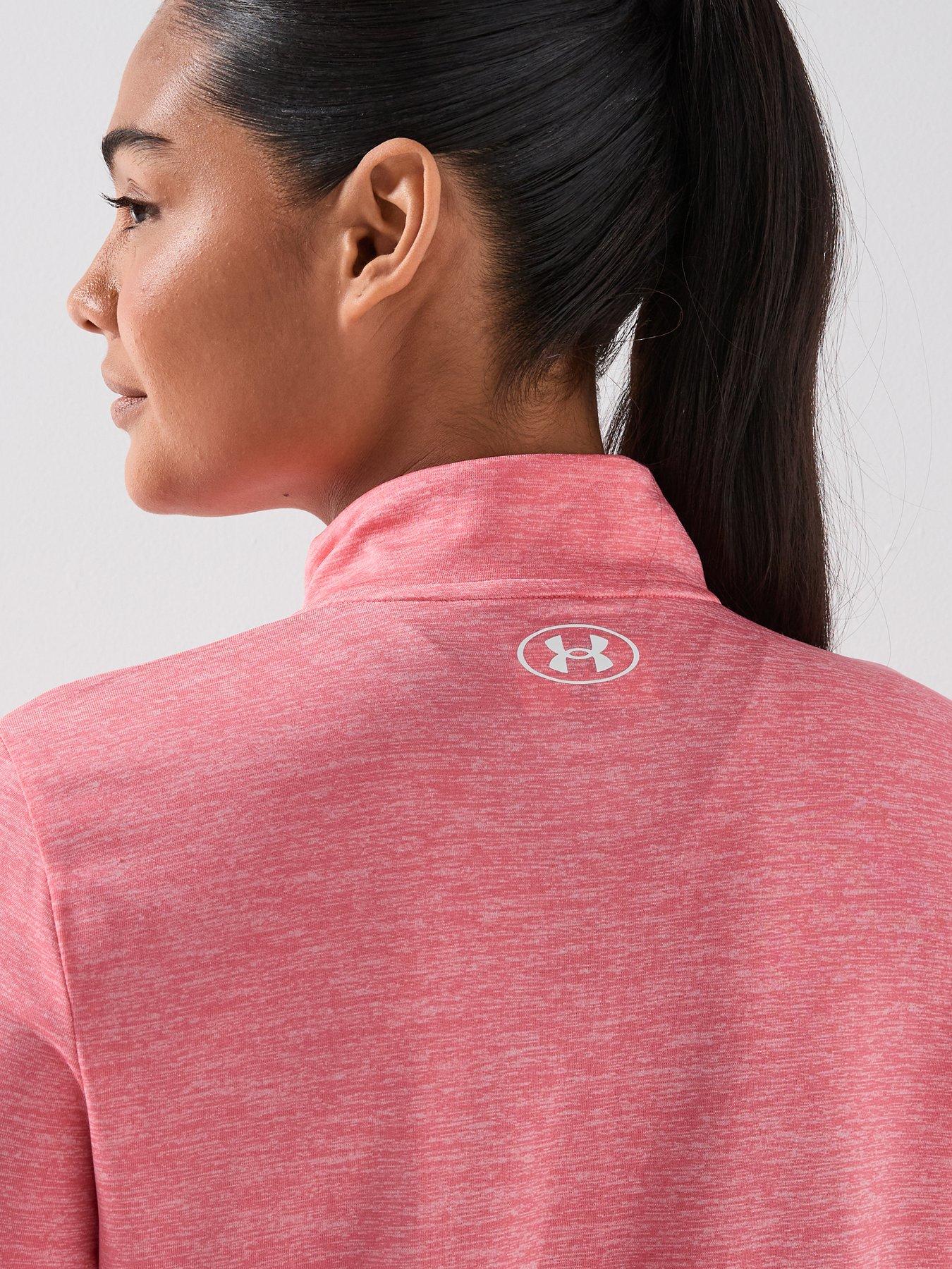  image of under-armour-womens-training-tech-12-zip-pink