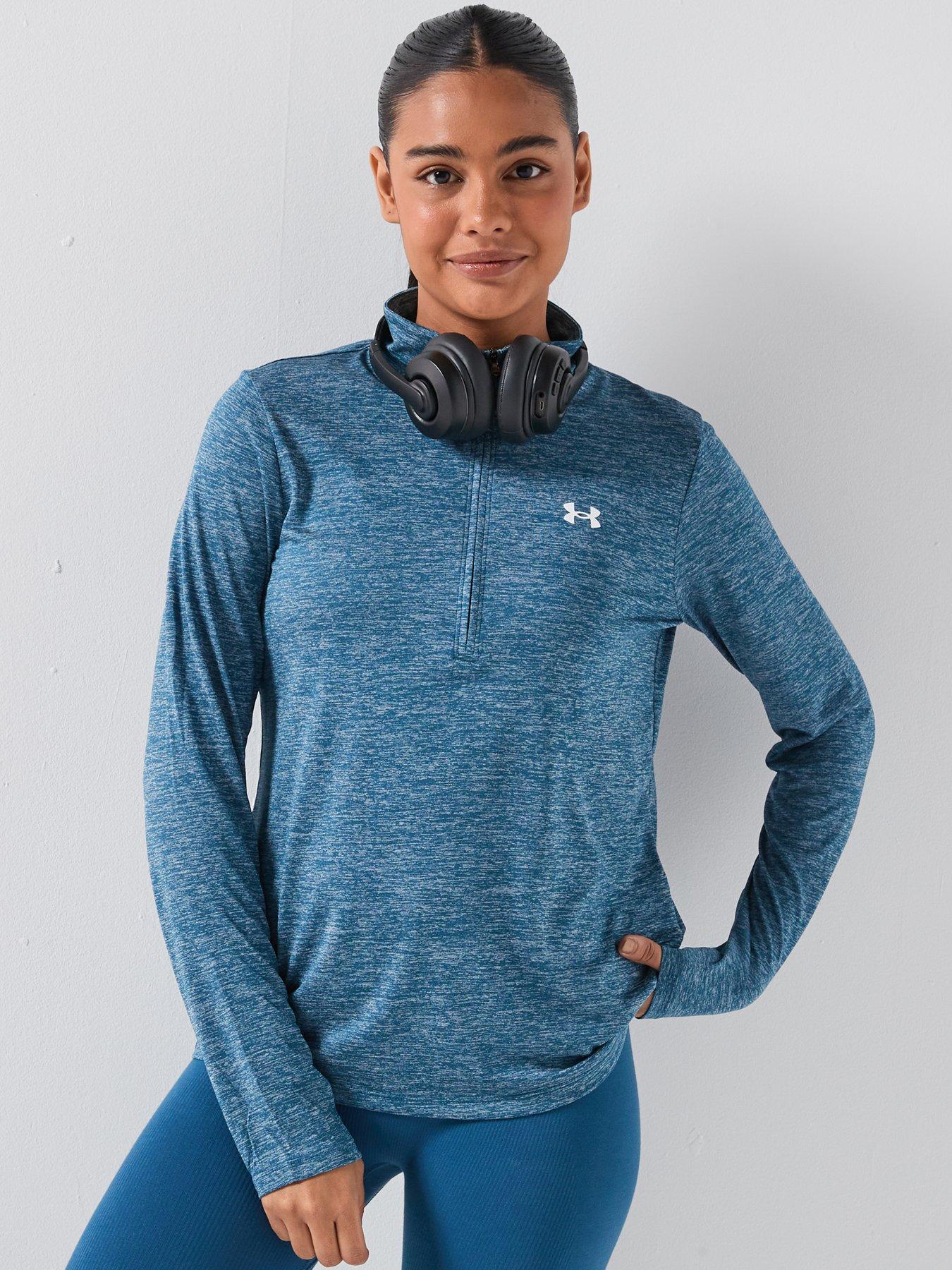 UNDER ARMOUR Womens Training Tech Twist 1/2 Zip Top - Blue