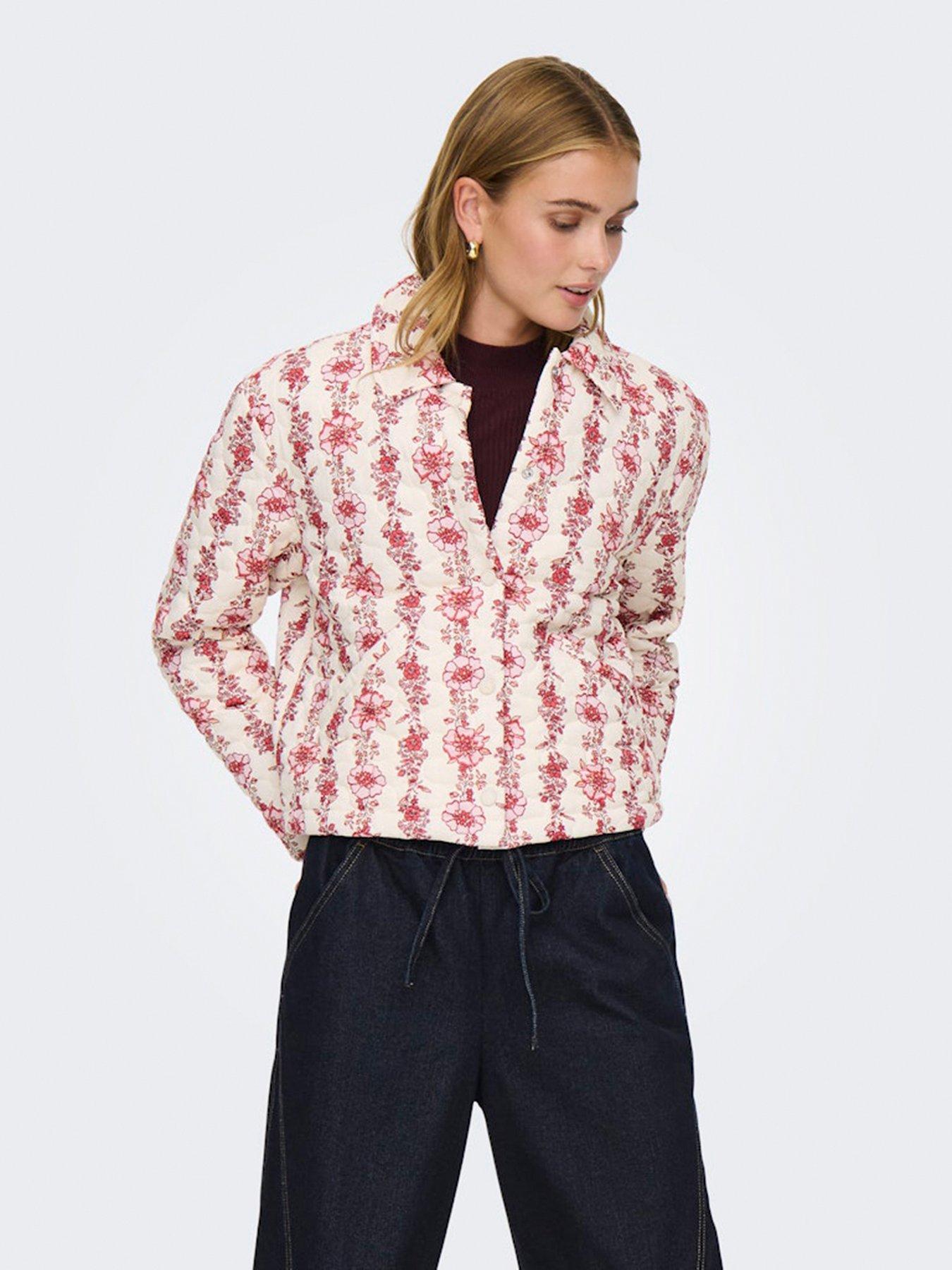  image of only-floral-quilted-jacket-cream