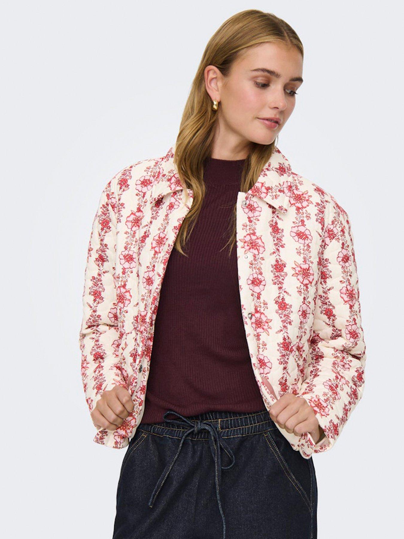  image of only-floral-quilted-jacket-cream