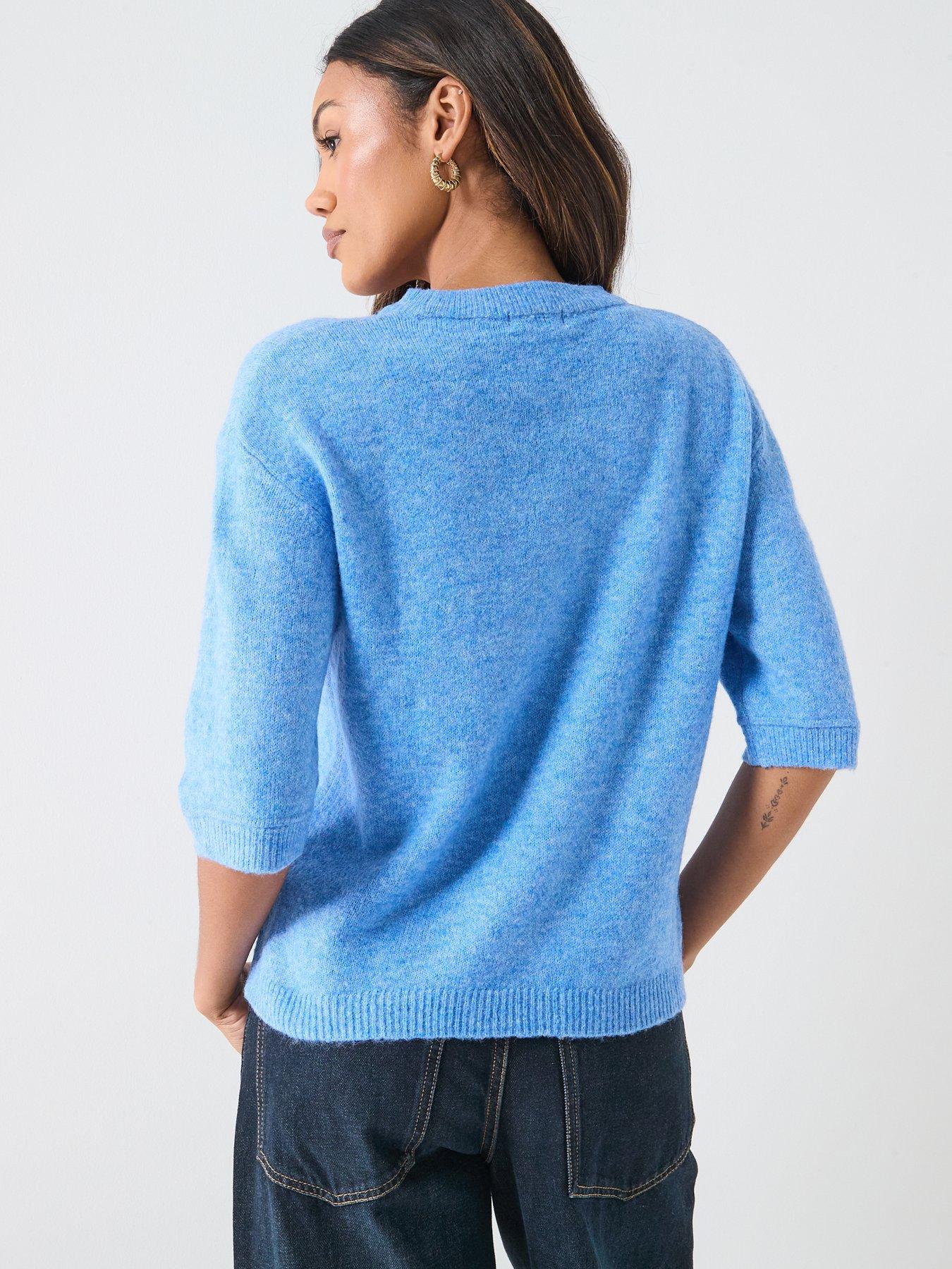 stillFront image of jdy-sonja-34-length-sleeve-pullover-blue