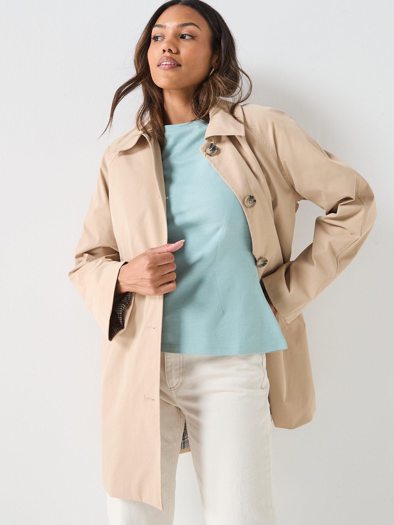 Image 1 of 5 of Only Orchid Straight Button Front Coat - Beige
