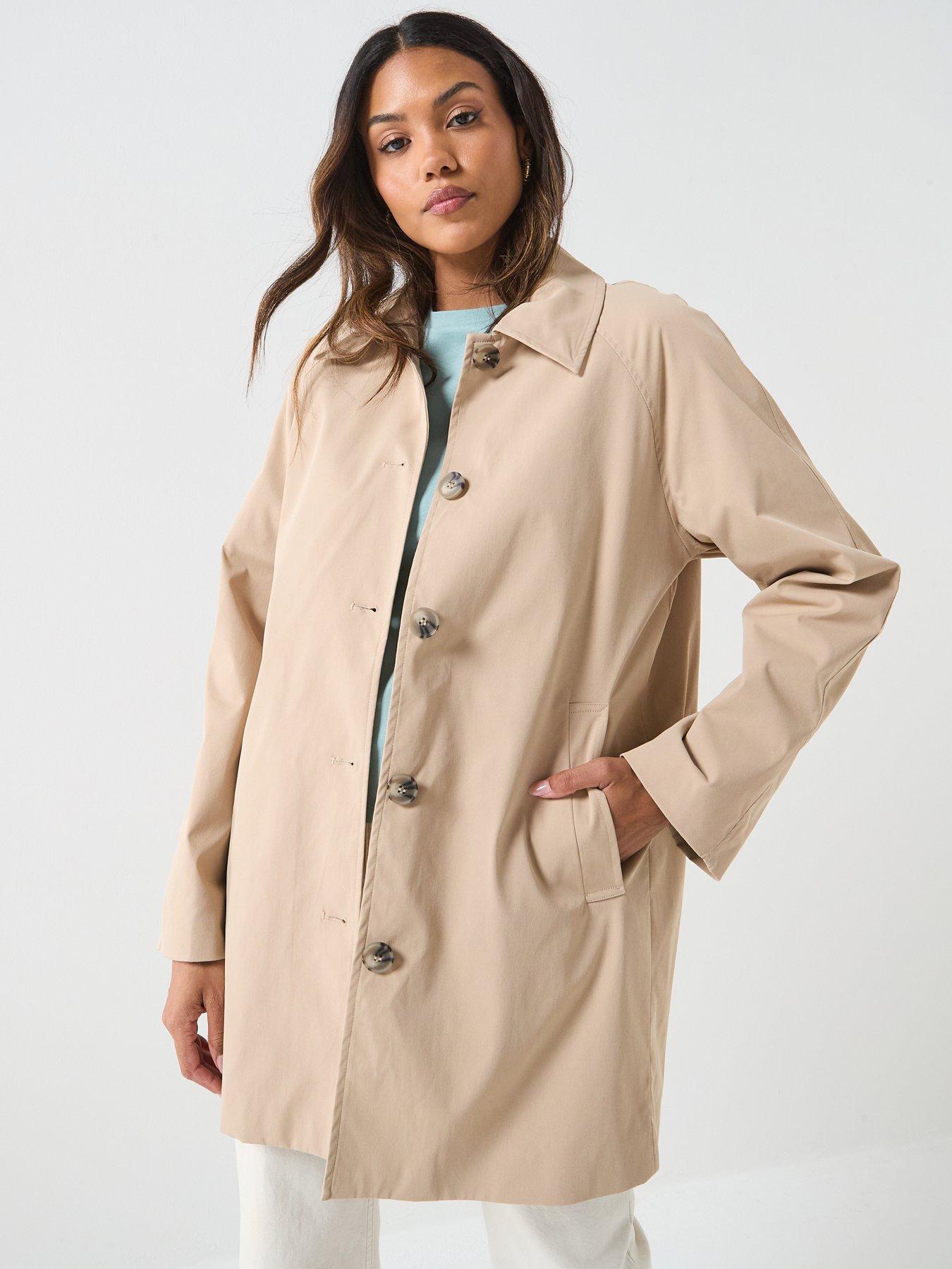 Image 4 of 5 of Only Orchid Straight Button Front Coat - Beige