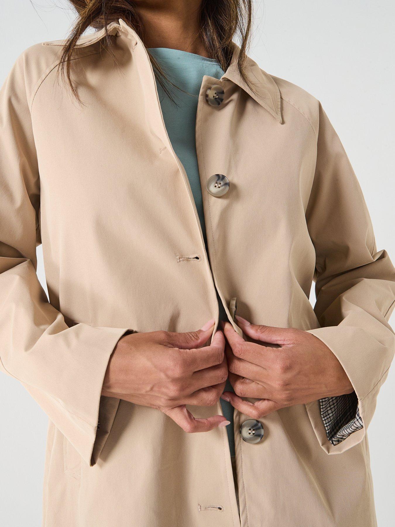 Image 5 of 5 of Only Orchid Straight Button Front Coat - Beige