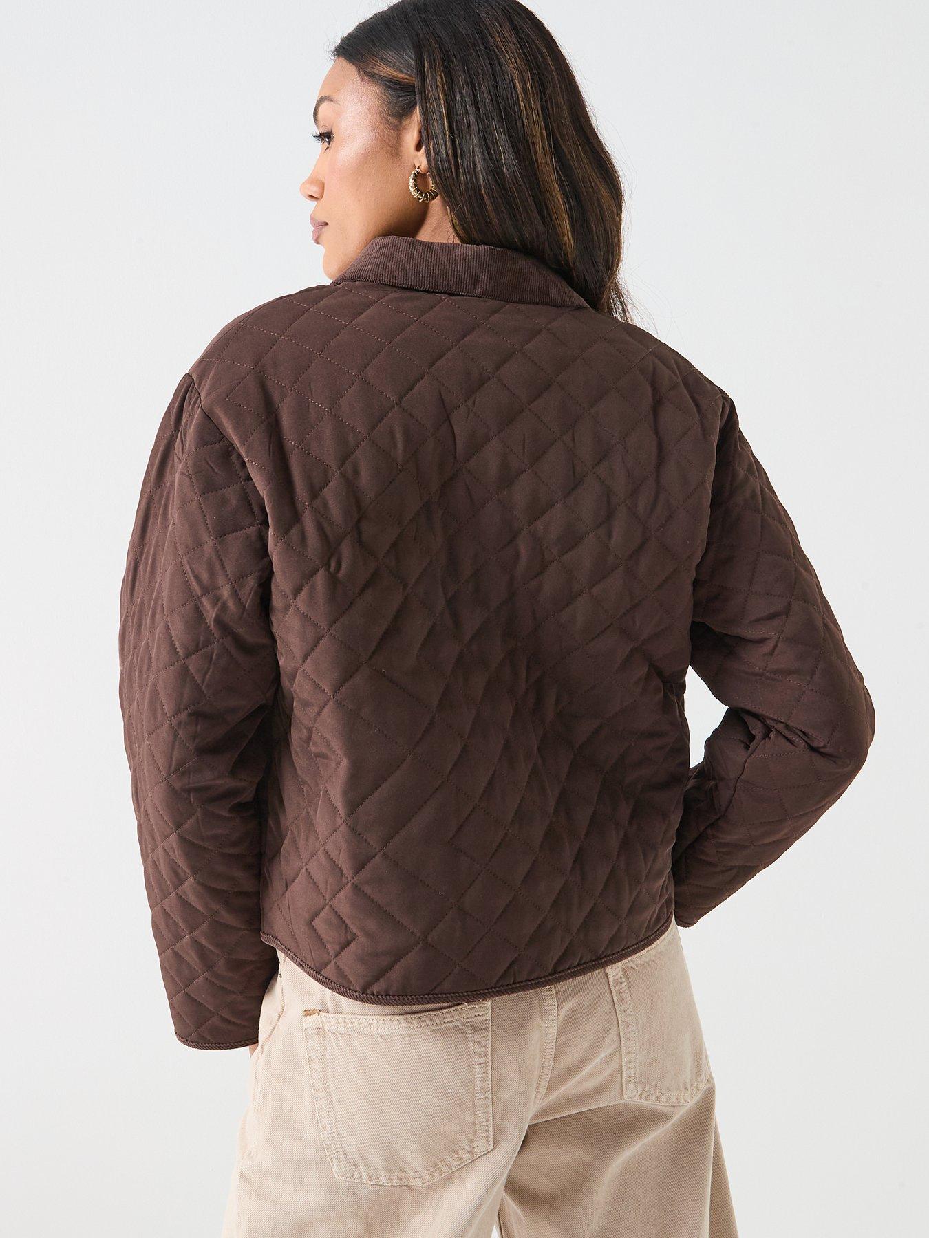 Image 2 of 5 of JDY Paula Long Sleeve Quilted Barn Jacket - Brown