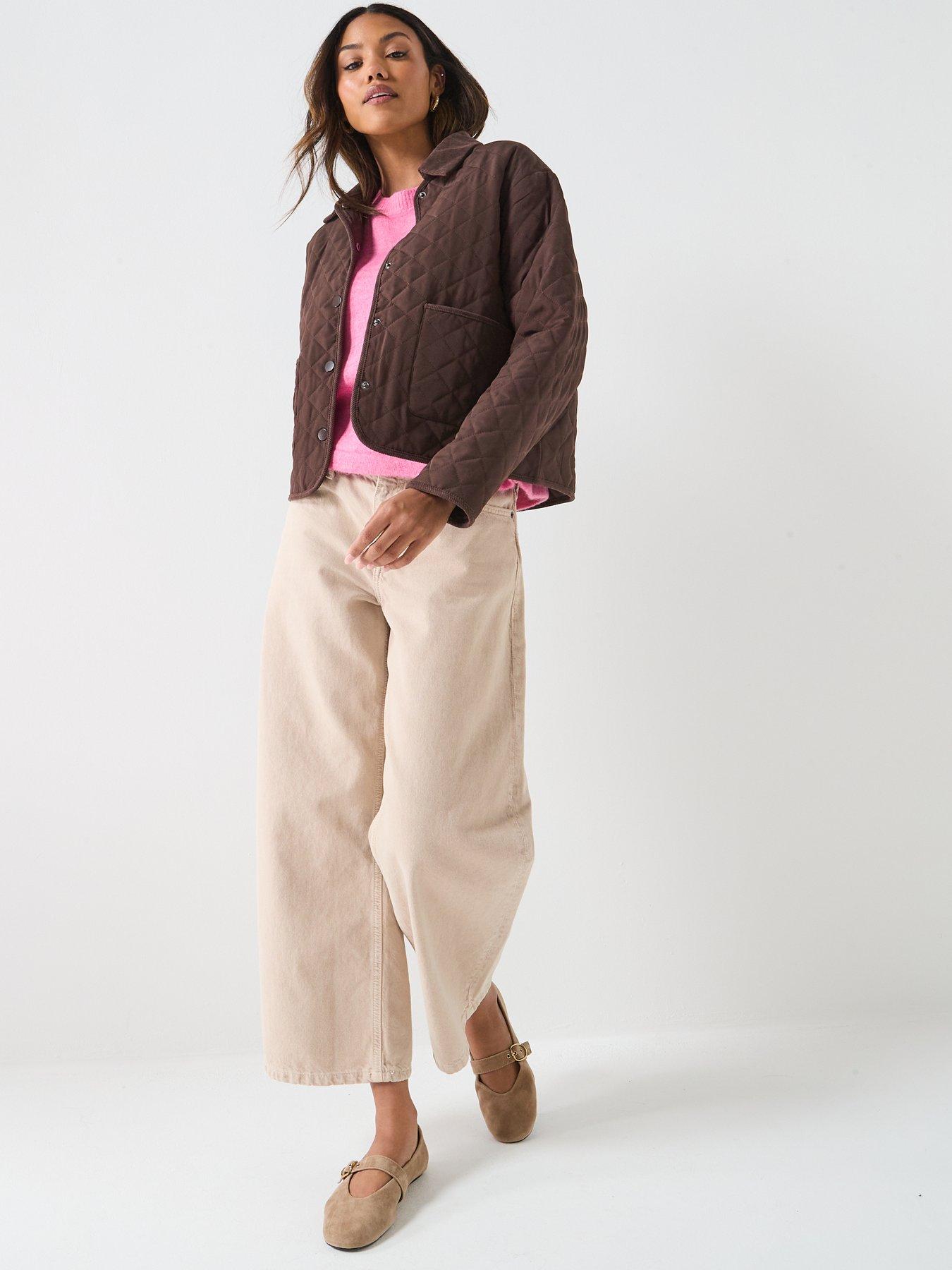 Image 3 of 5 of JDY Paula Long Sleeve Quilted Barn Jacket - Brown
