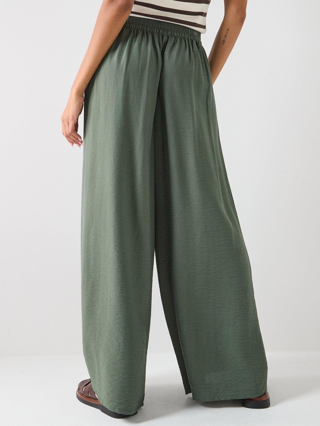  image of jdy-pepper-palazzo-trousers-green
