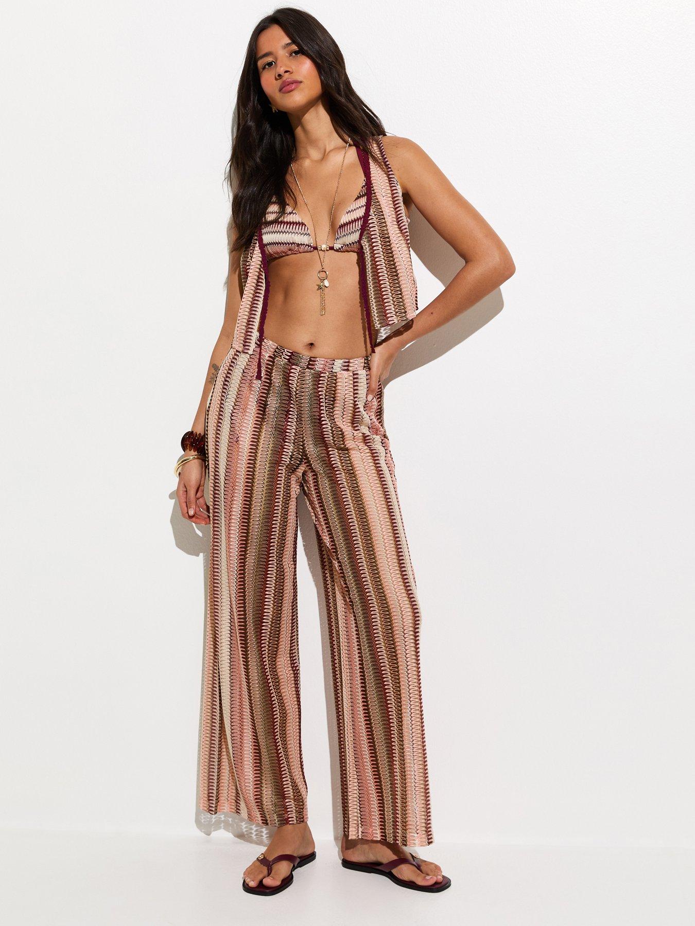 Image 3 of 6 of New Look Crochet Patterned Beach Top - Pink