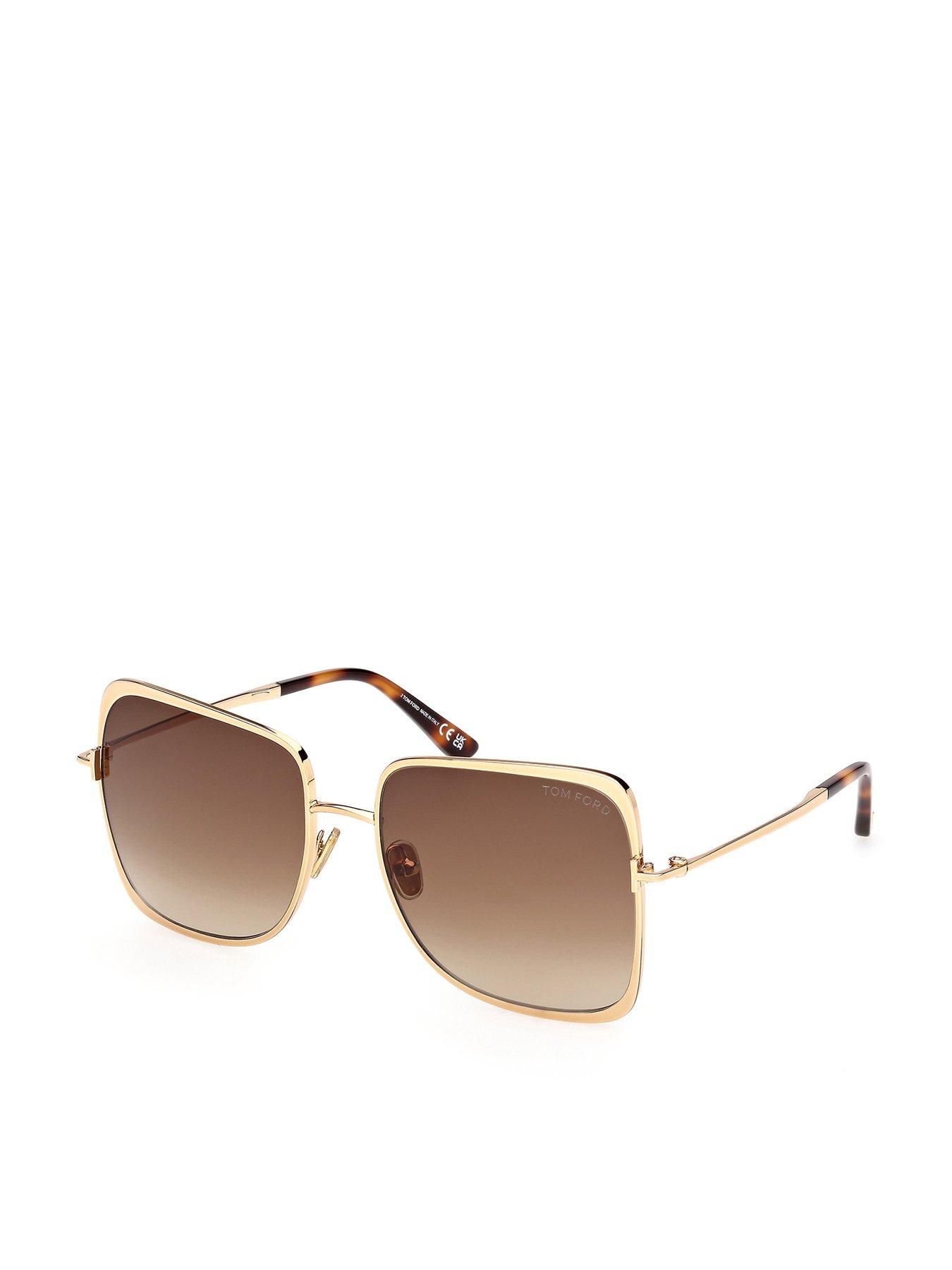 Tom Ford Tara Geometric Sunglasses - Shiny Deep Gold