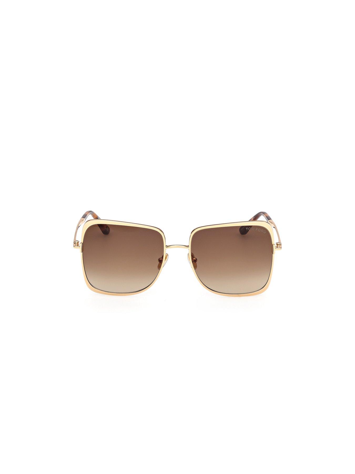 Image 4 of 7 of Tom Ford Tara Geometric Sunglasses - Shiny Deep Gold