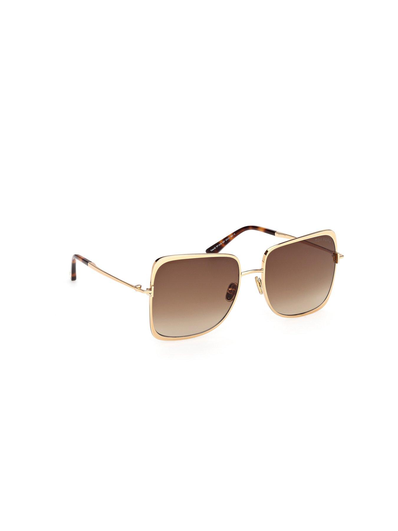 Image 5 of 7 of Tom Ford Tara Geometric Sunglasses - Shiny Deep Gold