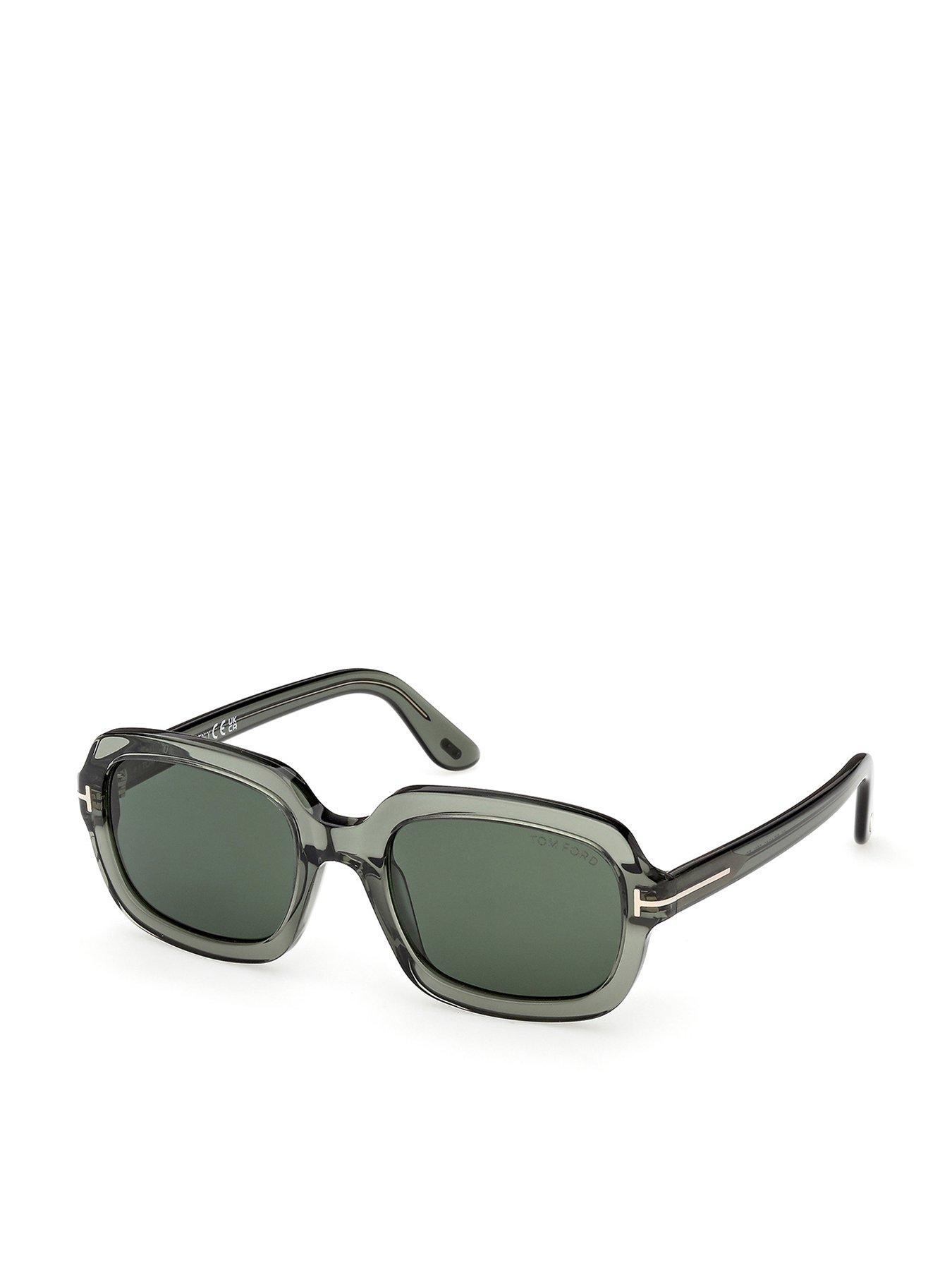 Tom Ford Lana-02 Rectangular Sunglasses - Shiny Dark Green