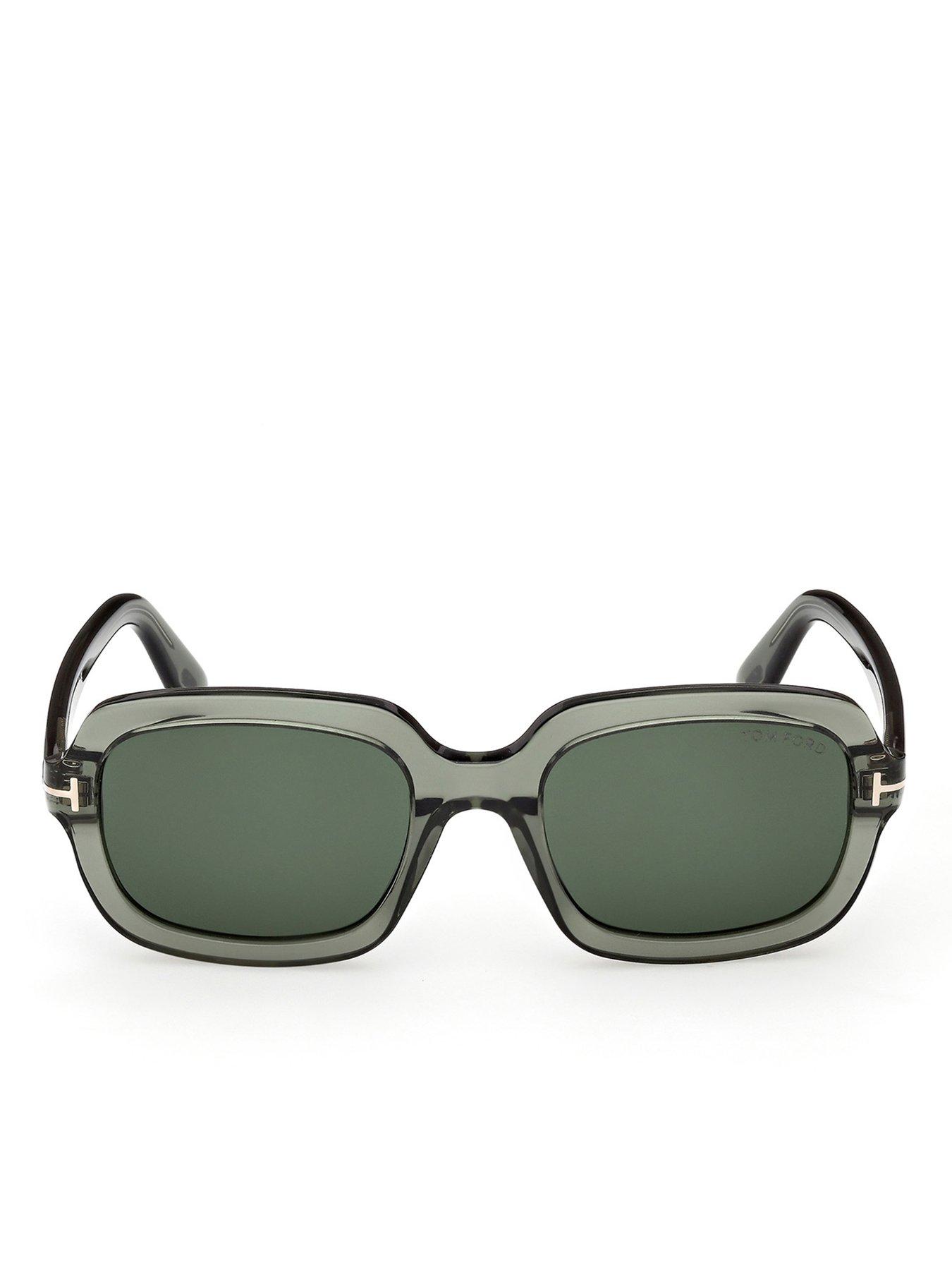  image of tom-ford-lana-02-rectangular-sunglasses-shiny-dark-green