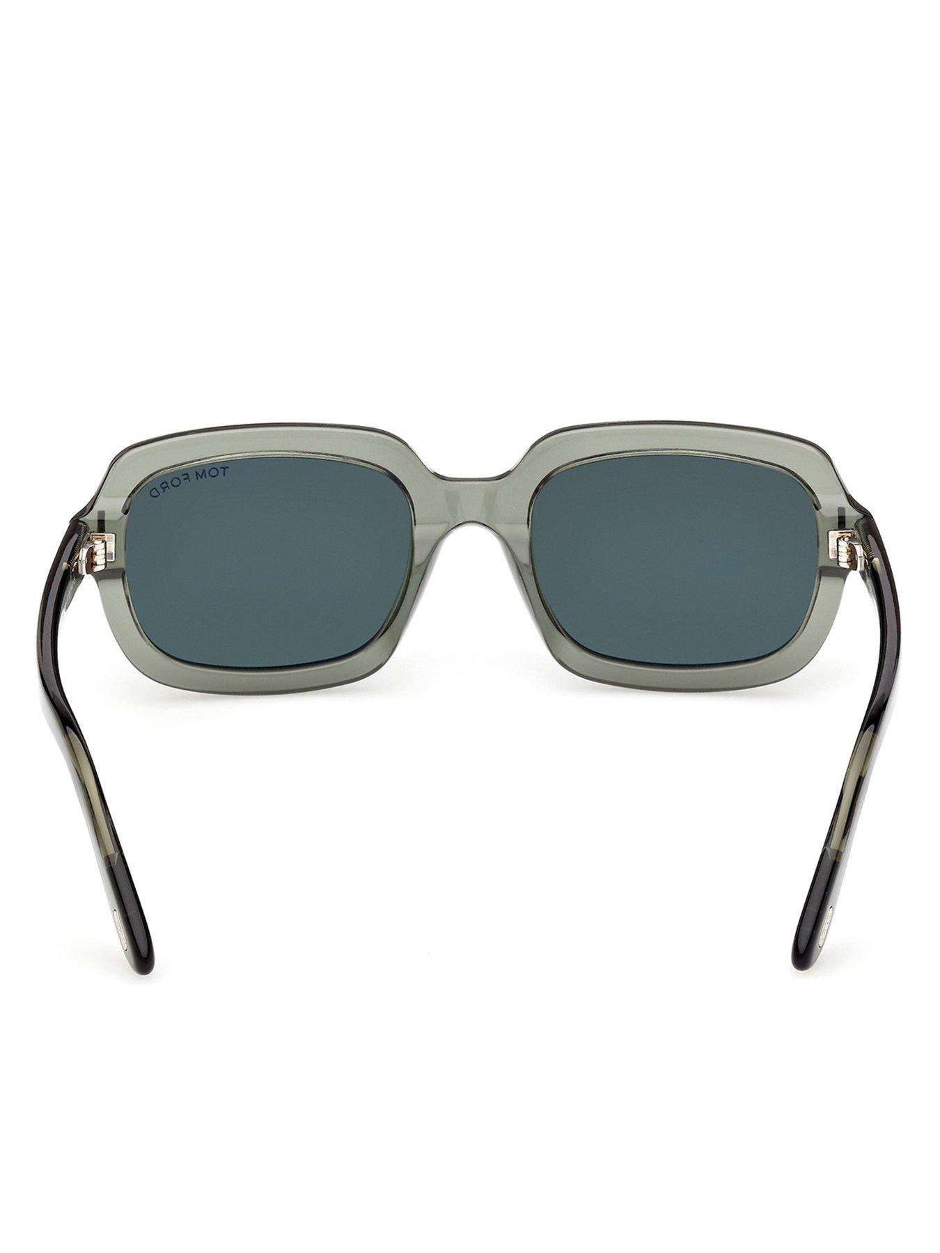  image of tom-ford-lana-02-rectangular-sunglasses-shiny-dark-green
