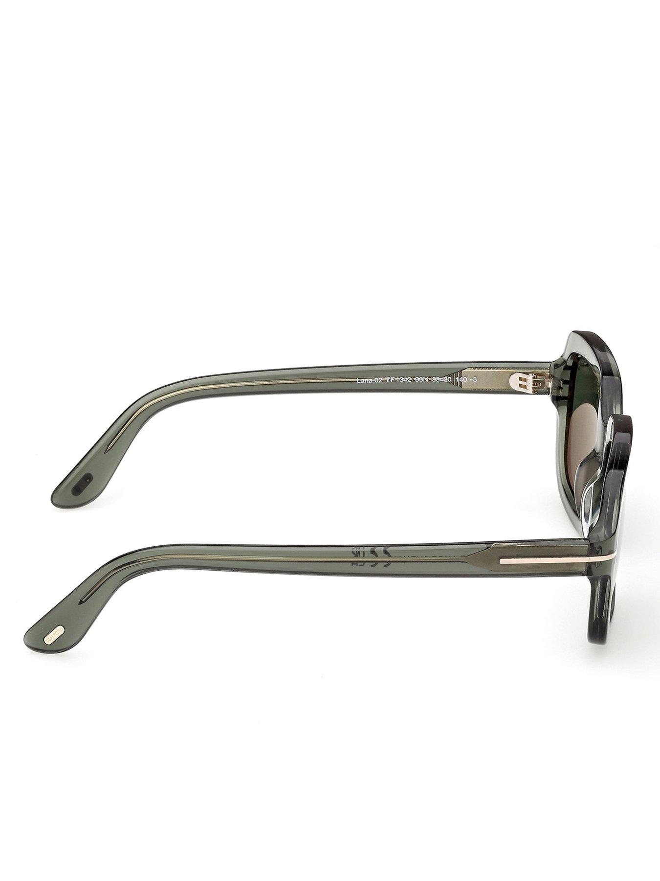  image of tom-ford-lana-02-rectangular-sunglasses-shiny-dark-green