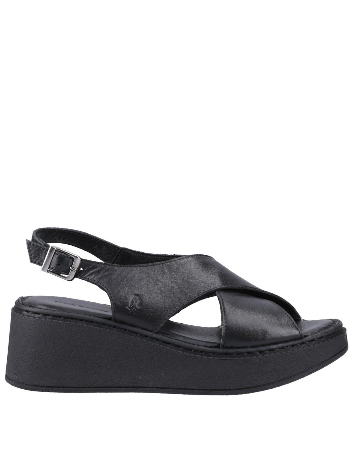Image 1 of 5 of Hush Puppies Bex Wedge Sandals&nbsp;- Black
