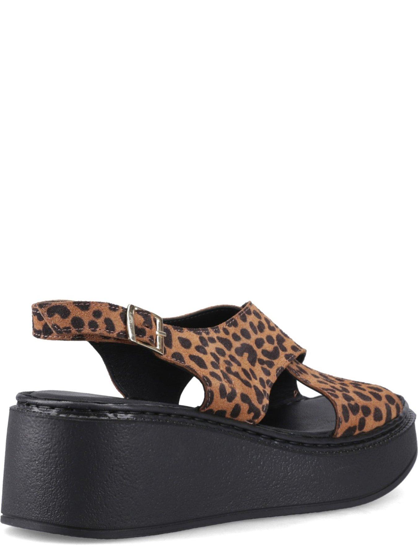 Image 5 of 7 of Hush Puppies Bex Wedge Sandal-leopard/black