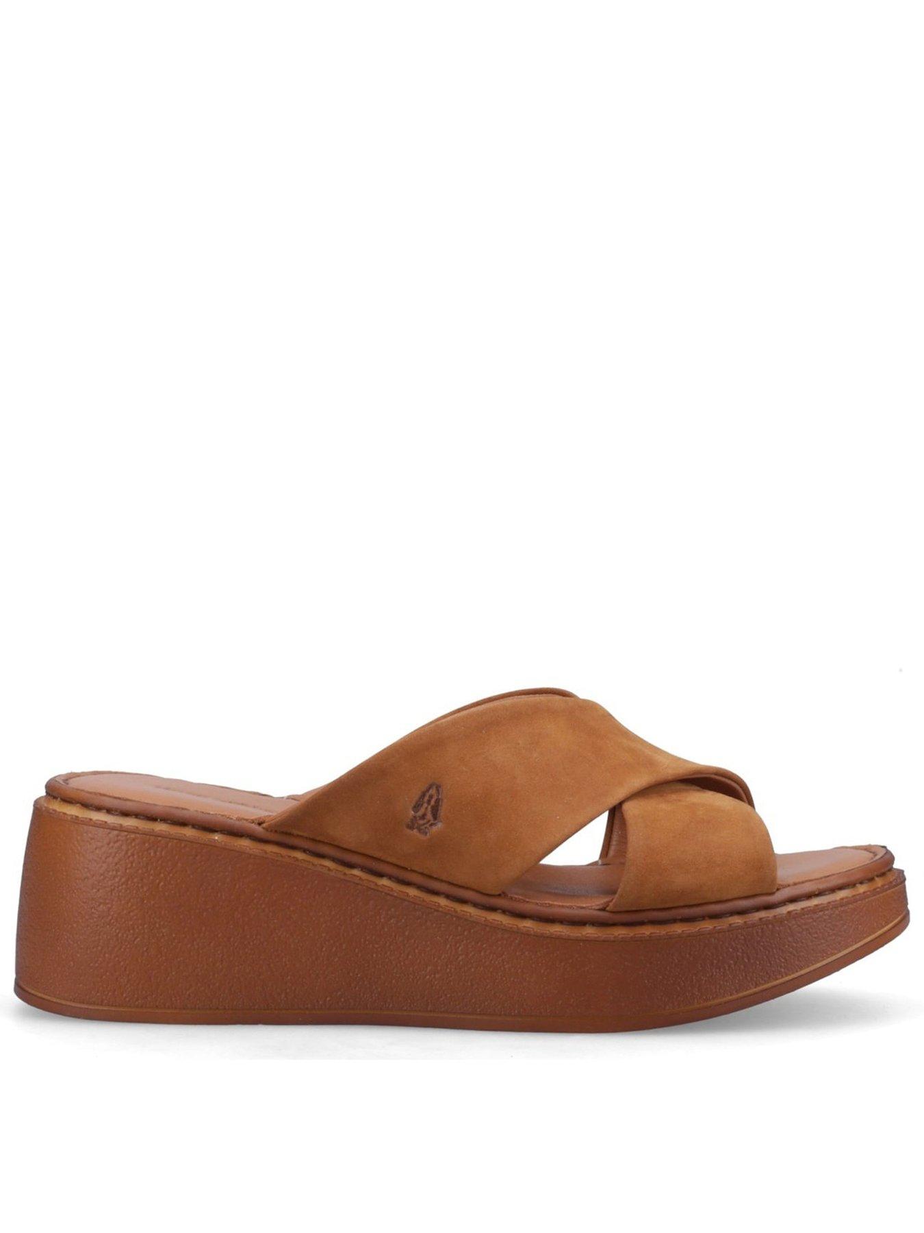 Image 1 of 7 of Hush Puppies Bobbi Wedge Sandals&nbsp;-&nbsp;Tan&nbsp;