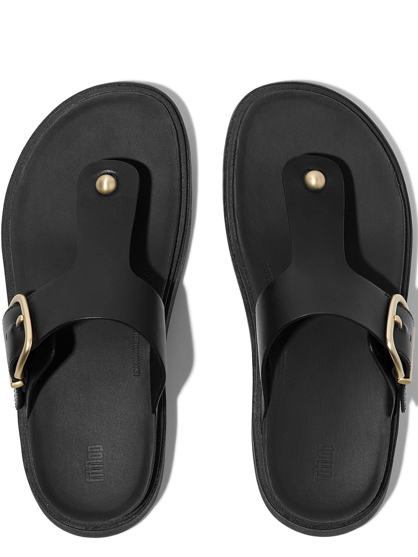  image of fitflop-gen-ff-buckle-leather-toe-post-sandals
