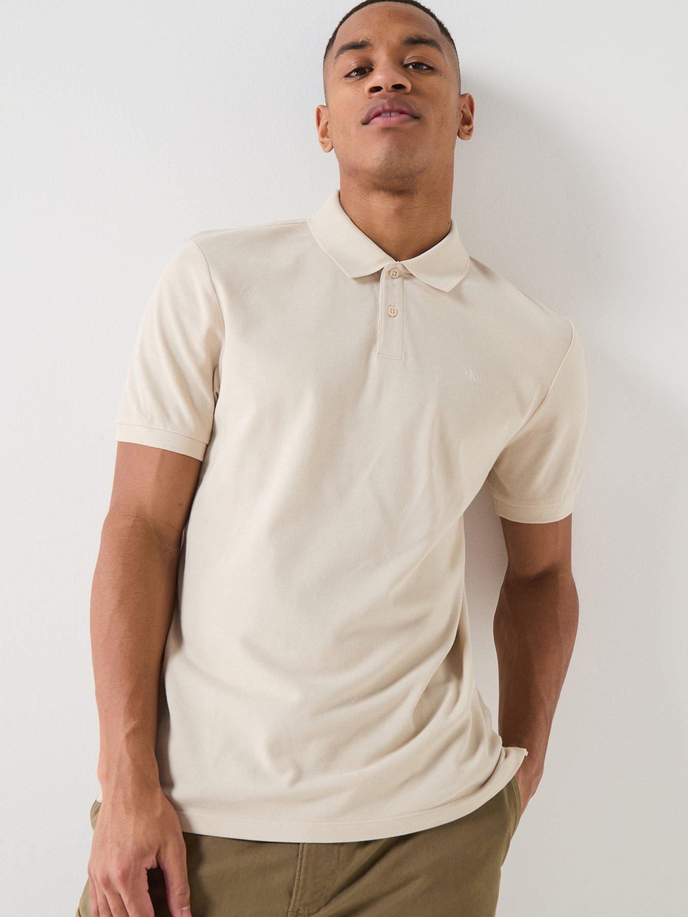 calvin-klein-jeans-short-sleeve-classic-pique-polo-shirt-beige