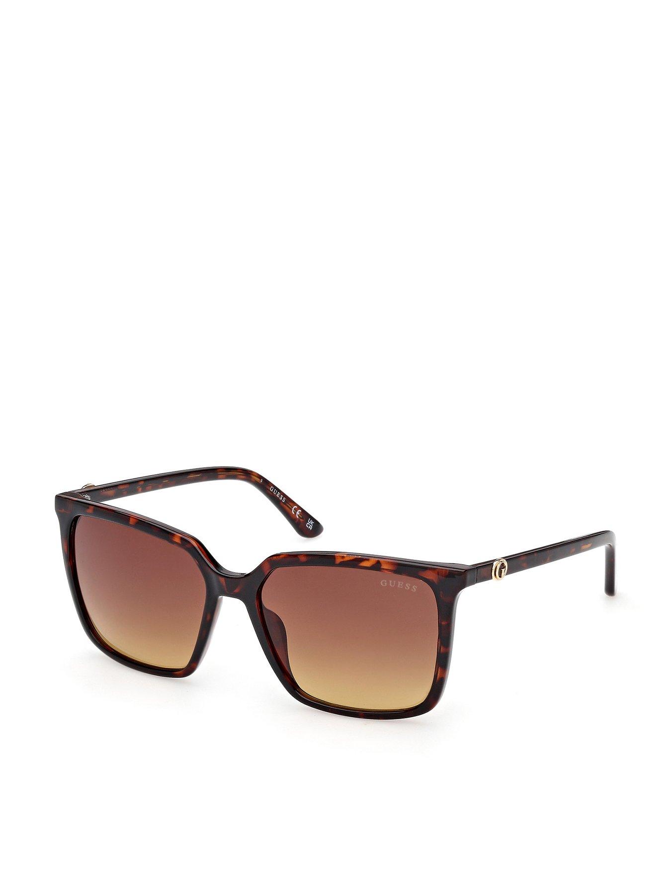  image of guess-square-sunglasses-dark-havana