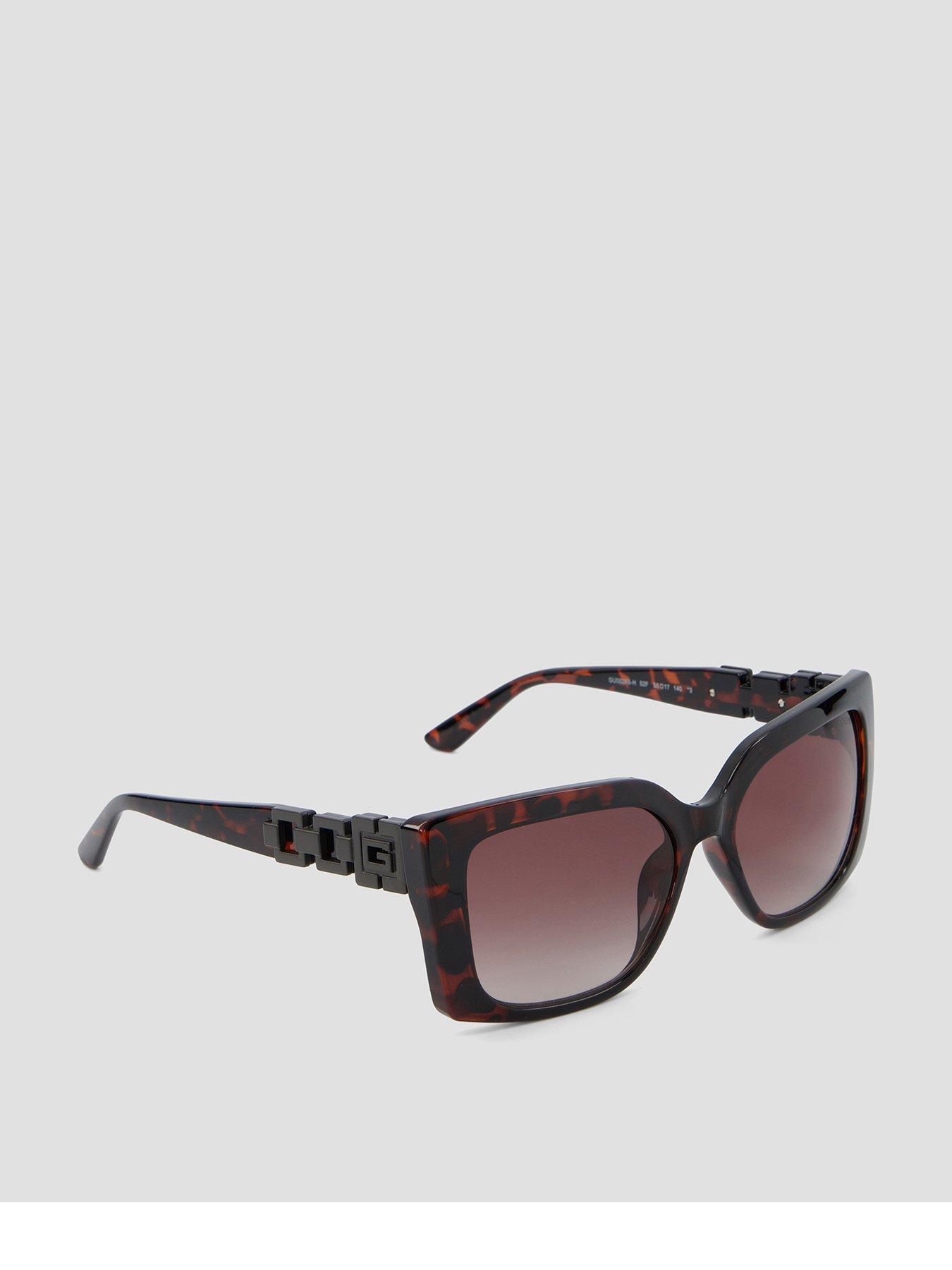 Guess Rectangular Sunglasses - Dark Havana