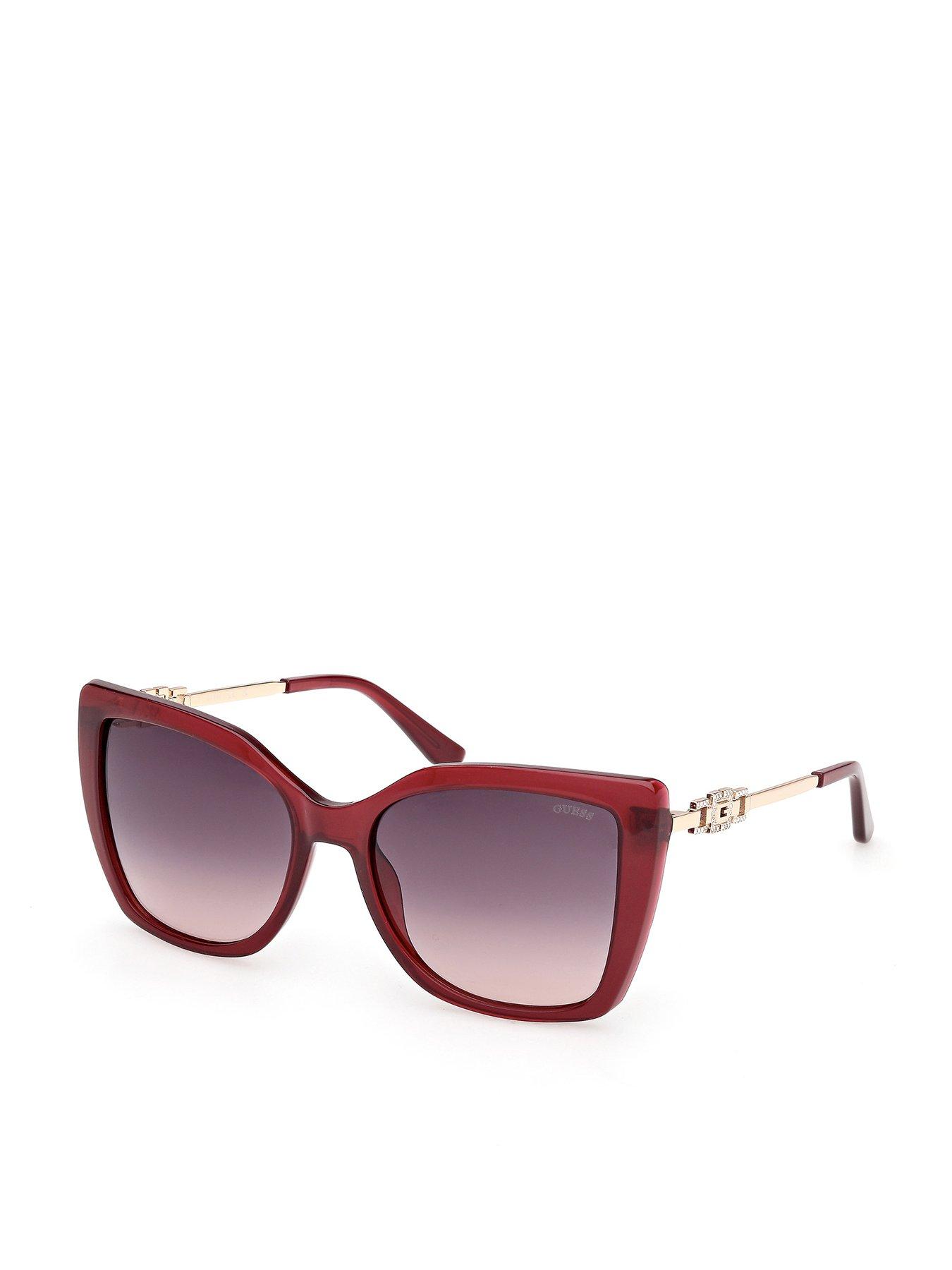 Guess Square Sunglasses - Shiny Bordeaux