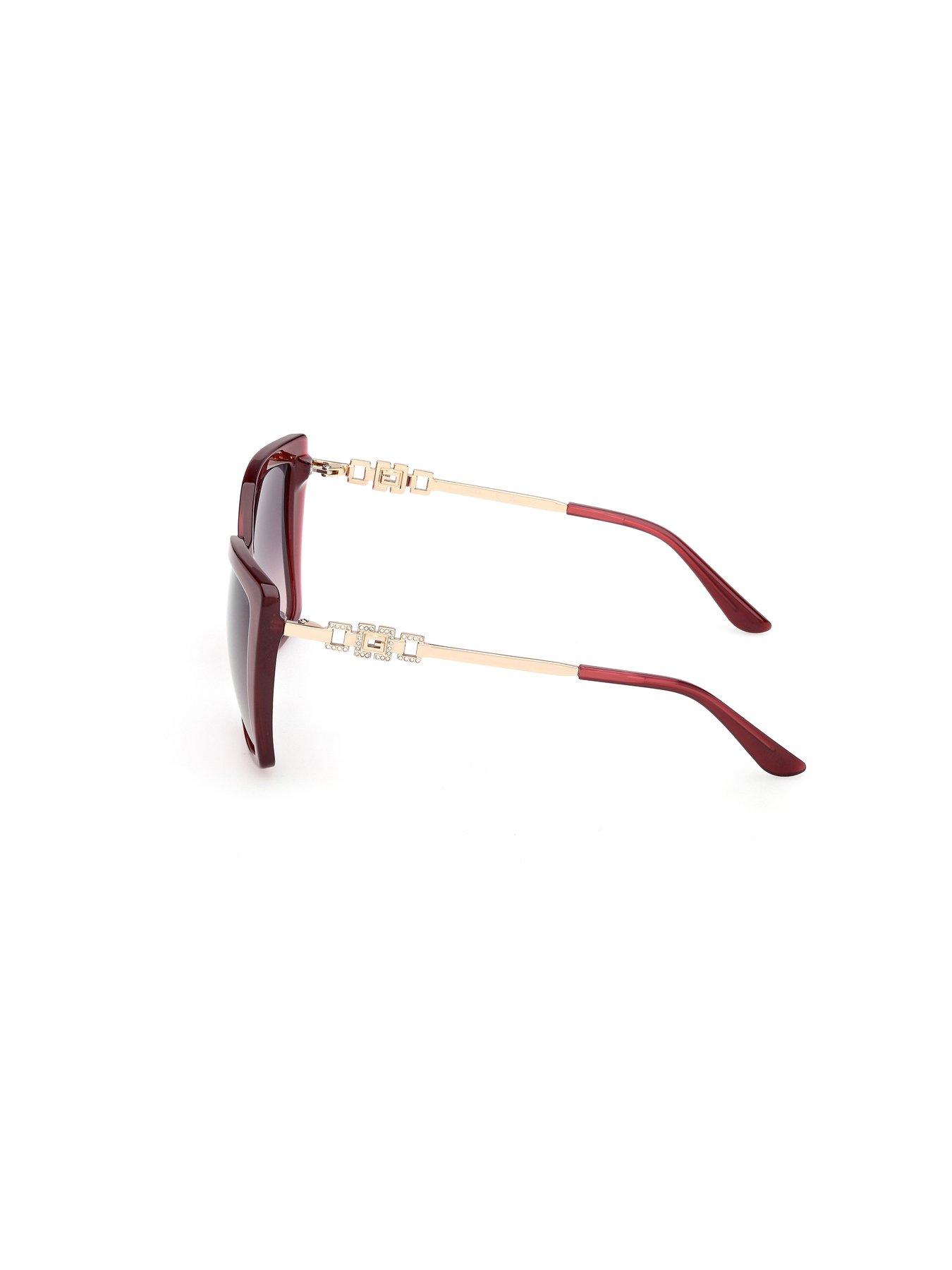  image of guess-square-sunglasses-shiny-bordeaux