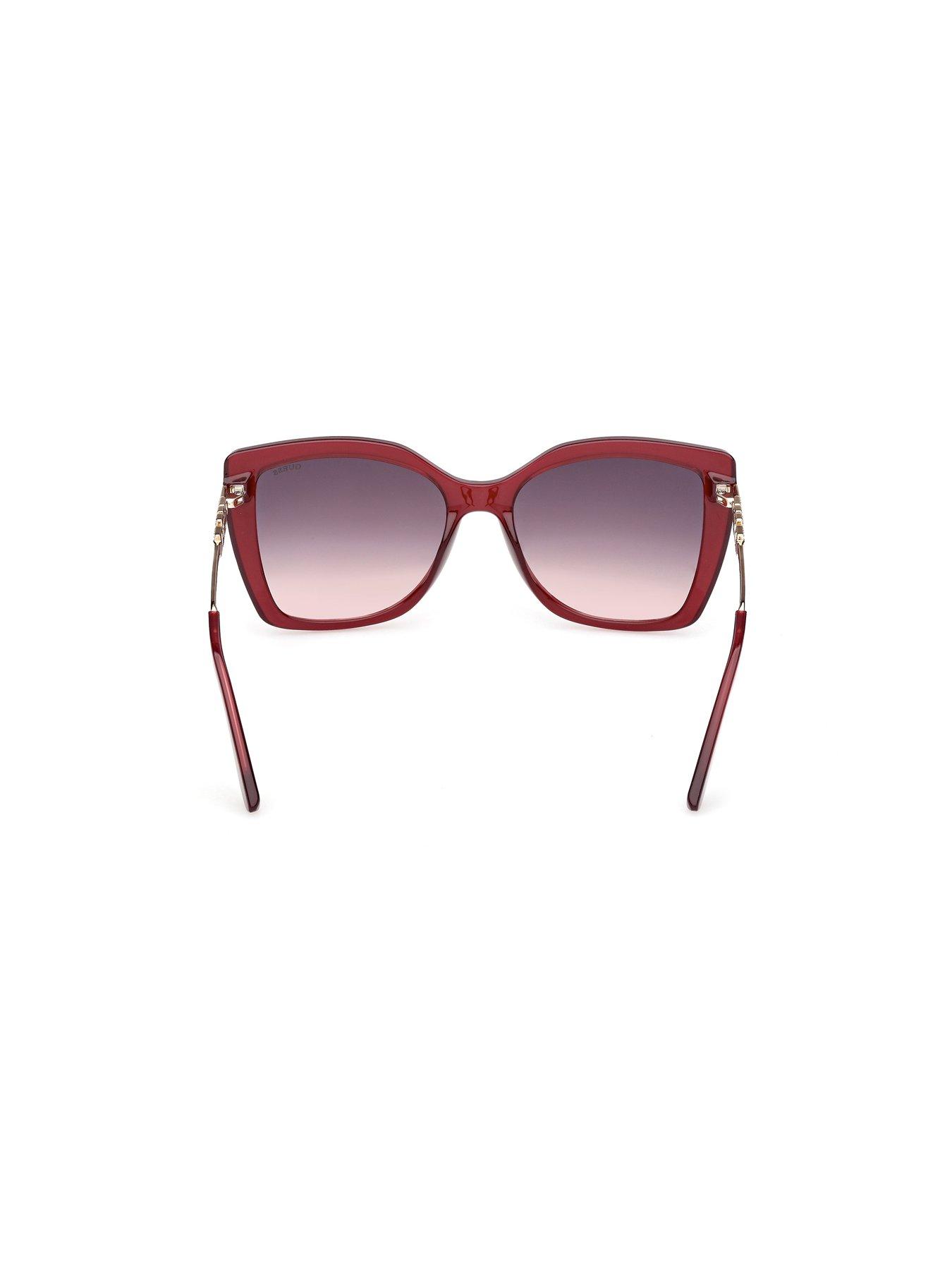  image of guess-square-sunglasses-shiny-bordeaux