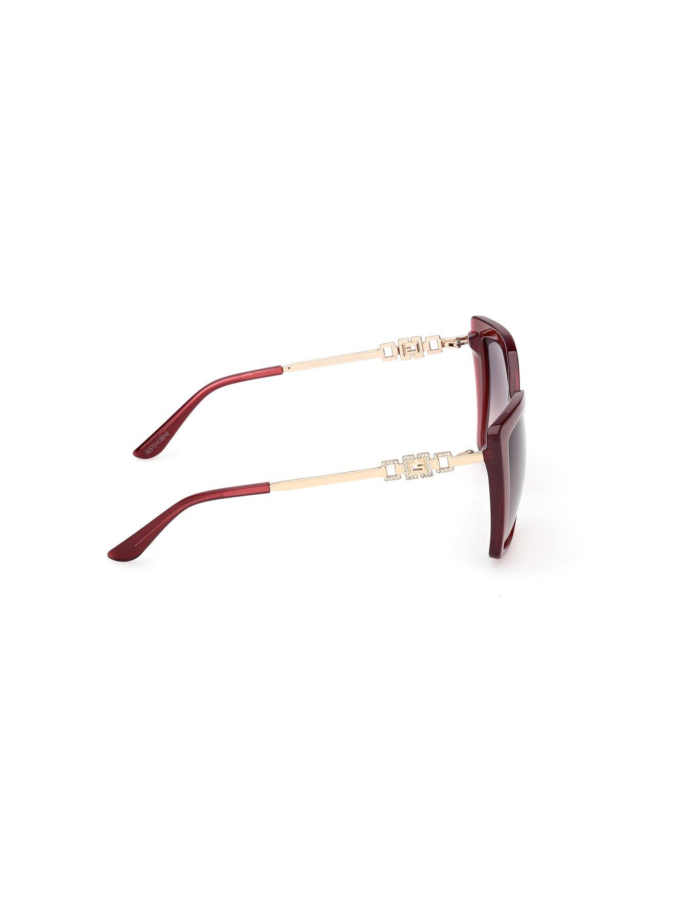  image of guess-square-sunglasses-shiny-bordeaux